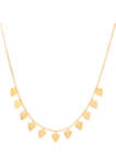 Dangle Heart Drop Necklace in 10K Yellow Gold