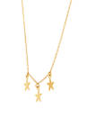 3 Dangle Stars Necklace in 10K Yellow Gold
