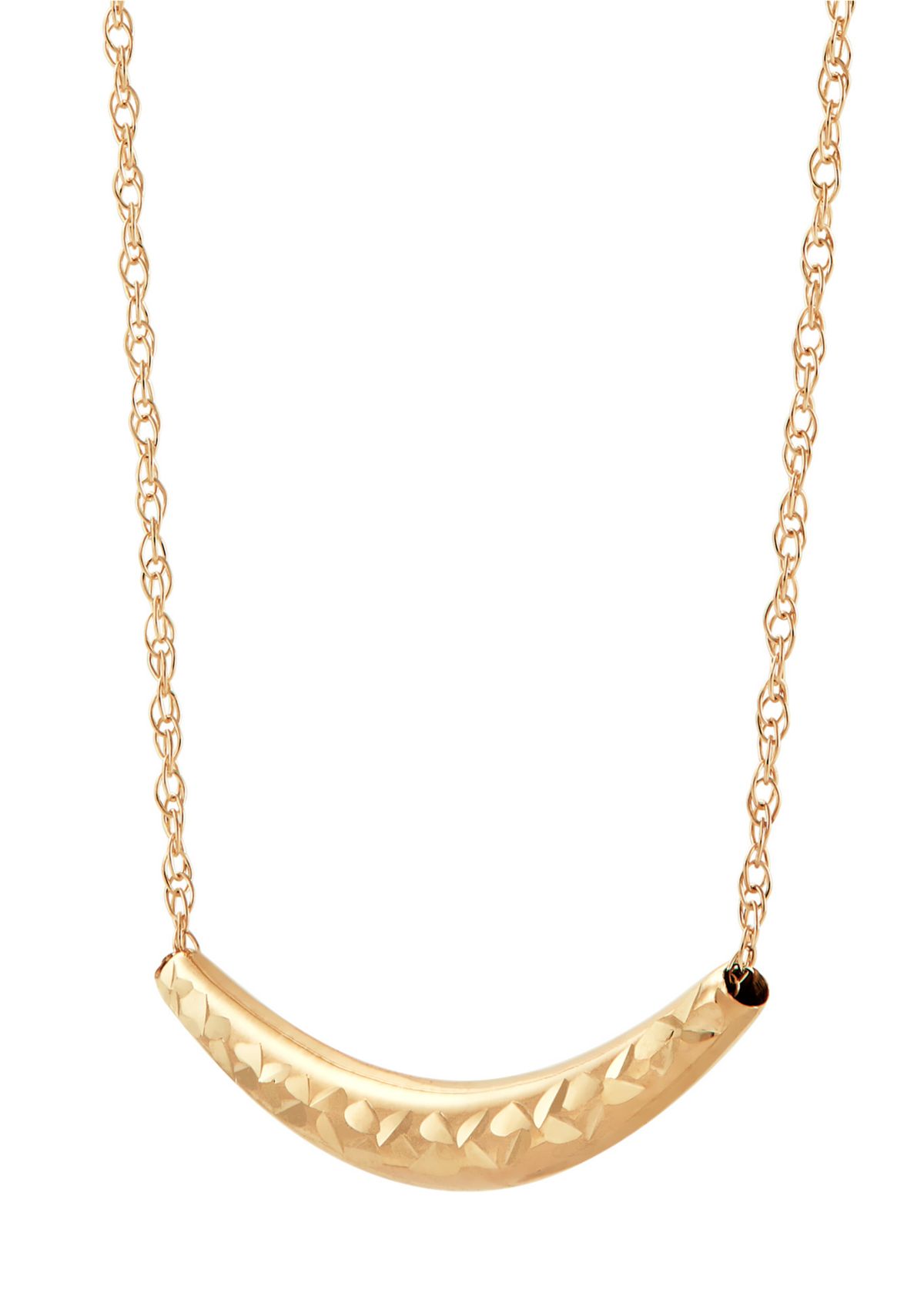 Curve Bar Dangle Necklace in 10K Yellow Gold