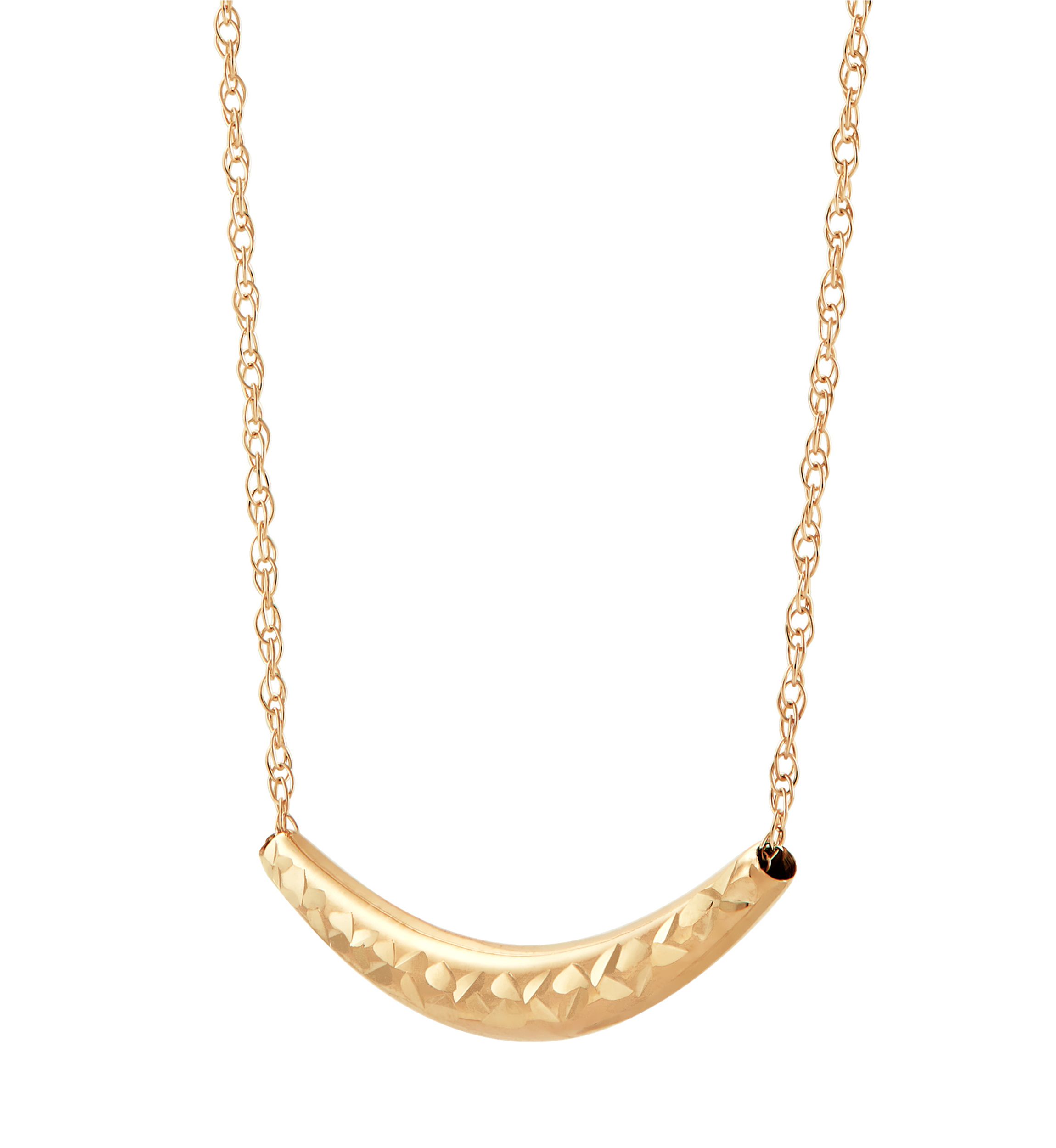 Curve Bar Dangle Necklace in 10K Yellow Gold