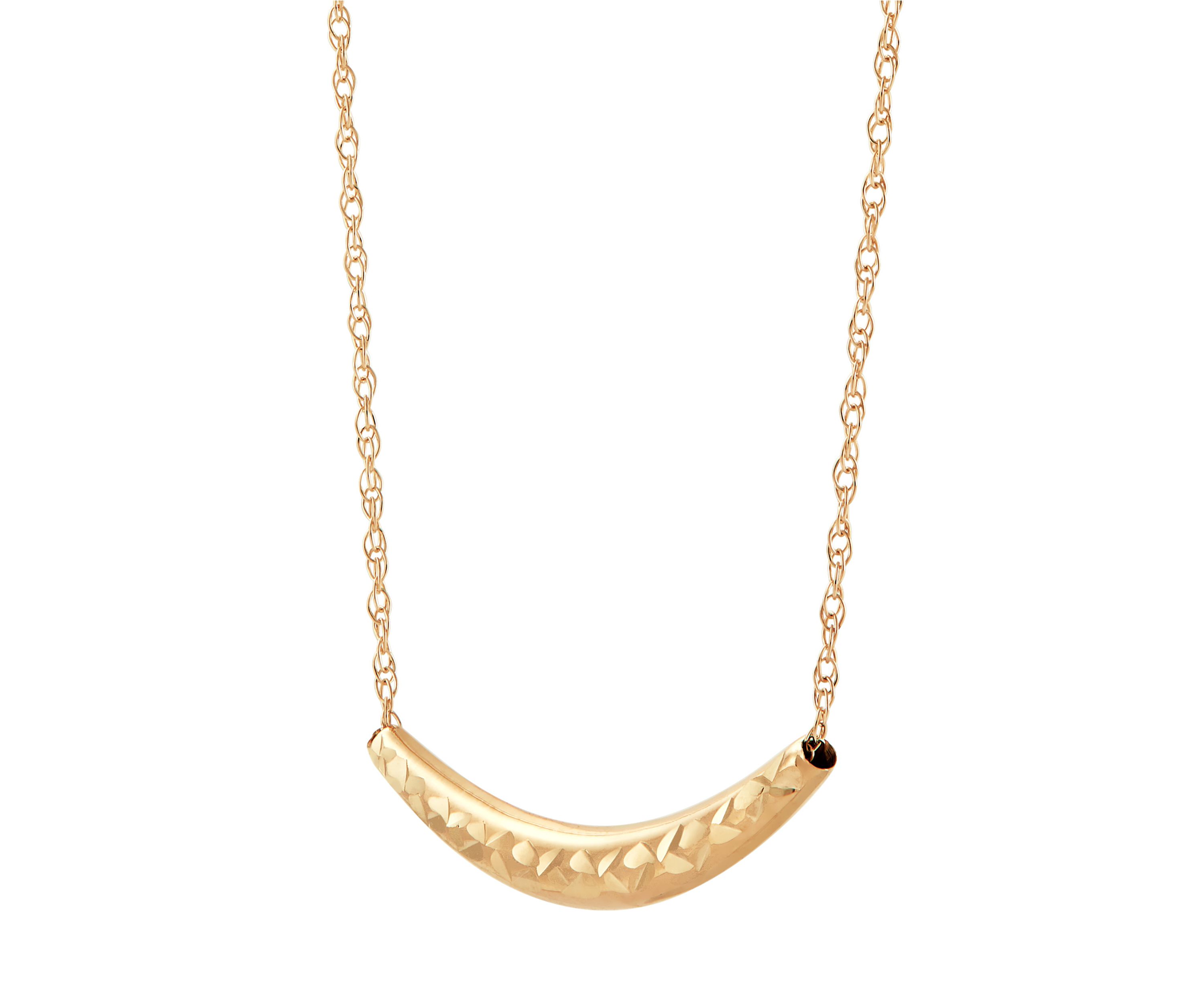 Curve Bar Dangle Necklace in 10K Yellow Gold