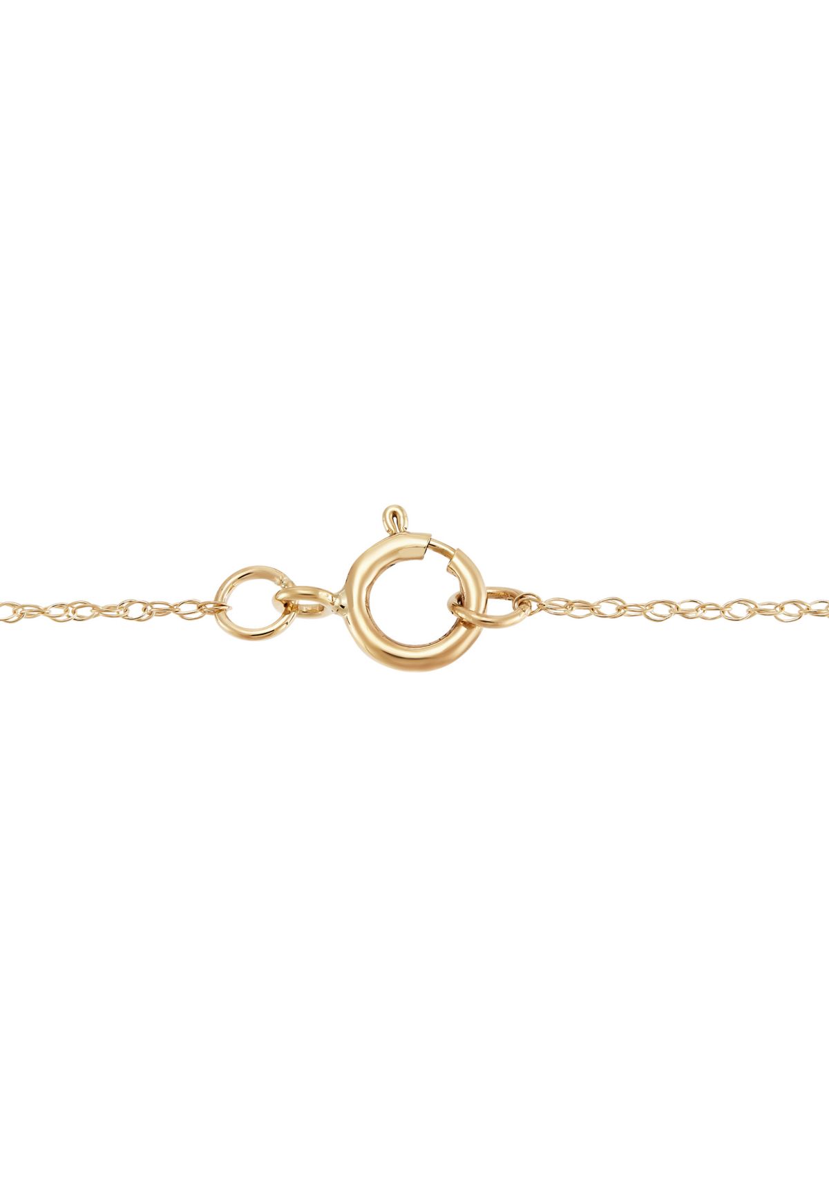 Curve Bar Dangle Necklace in 10K Yellow Gold
