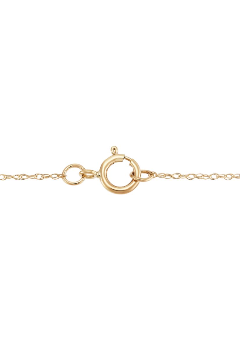 Curve Bar Dangle Necklace in 10K Yellow Gold