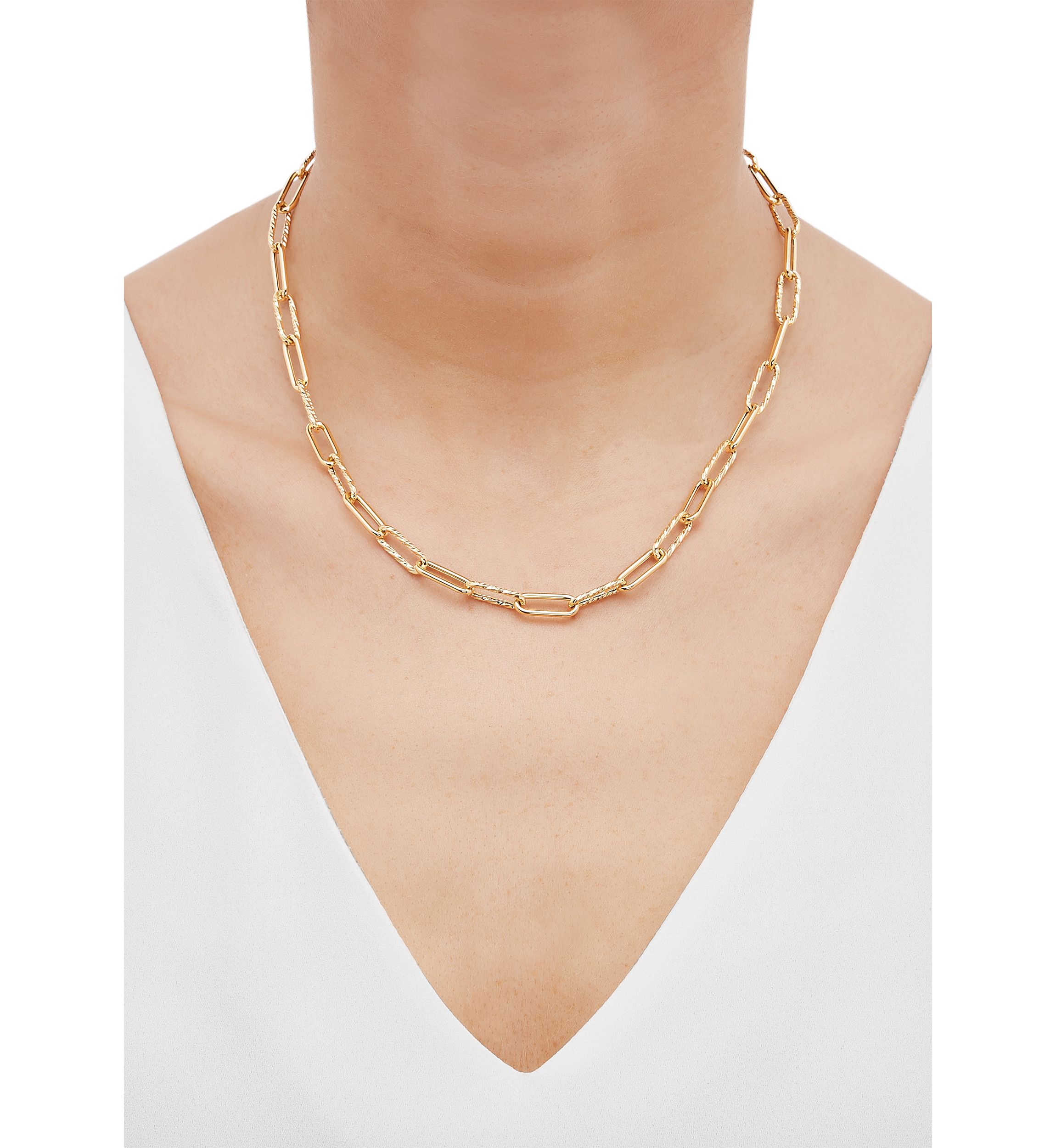 Paperclip Necklace in 10K Yellow Gold