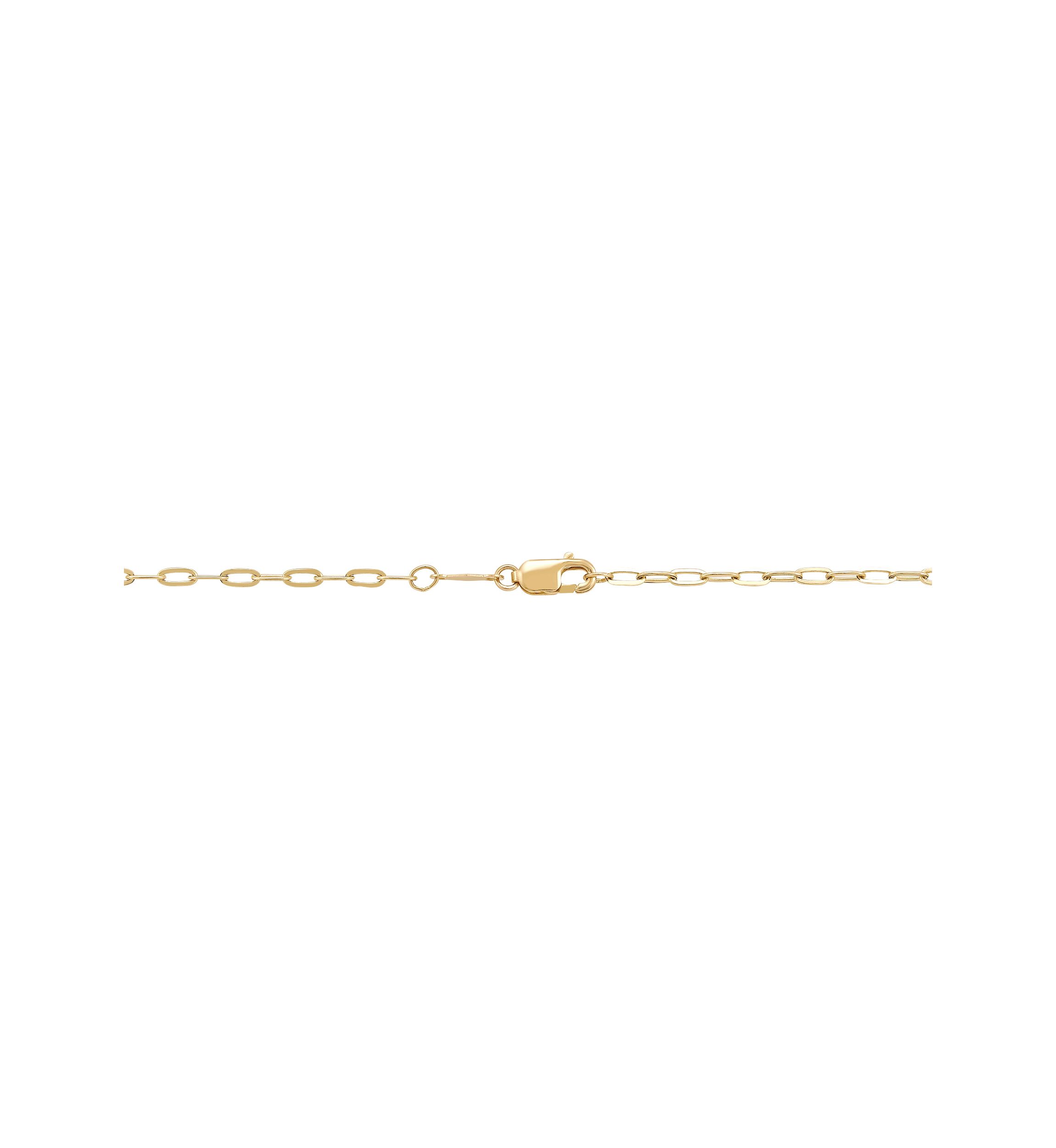 10K Yellow Gold Heart Drop on Paperclip Chain Necklace