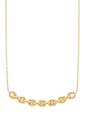 Belk & Co Curved Oval Link On Cable Chain Necklace In 10K Yellow Gold
