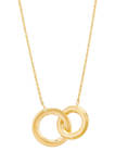 Interlock Paperclip on Cable Chain Necklace in 10K Yellow Gold