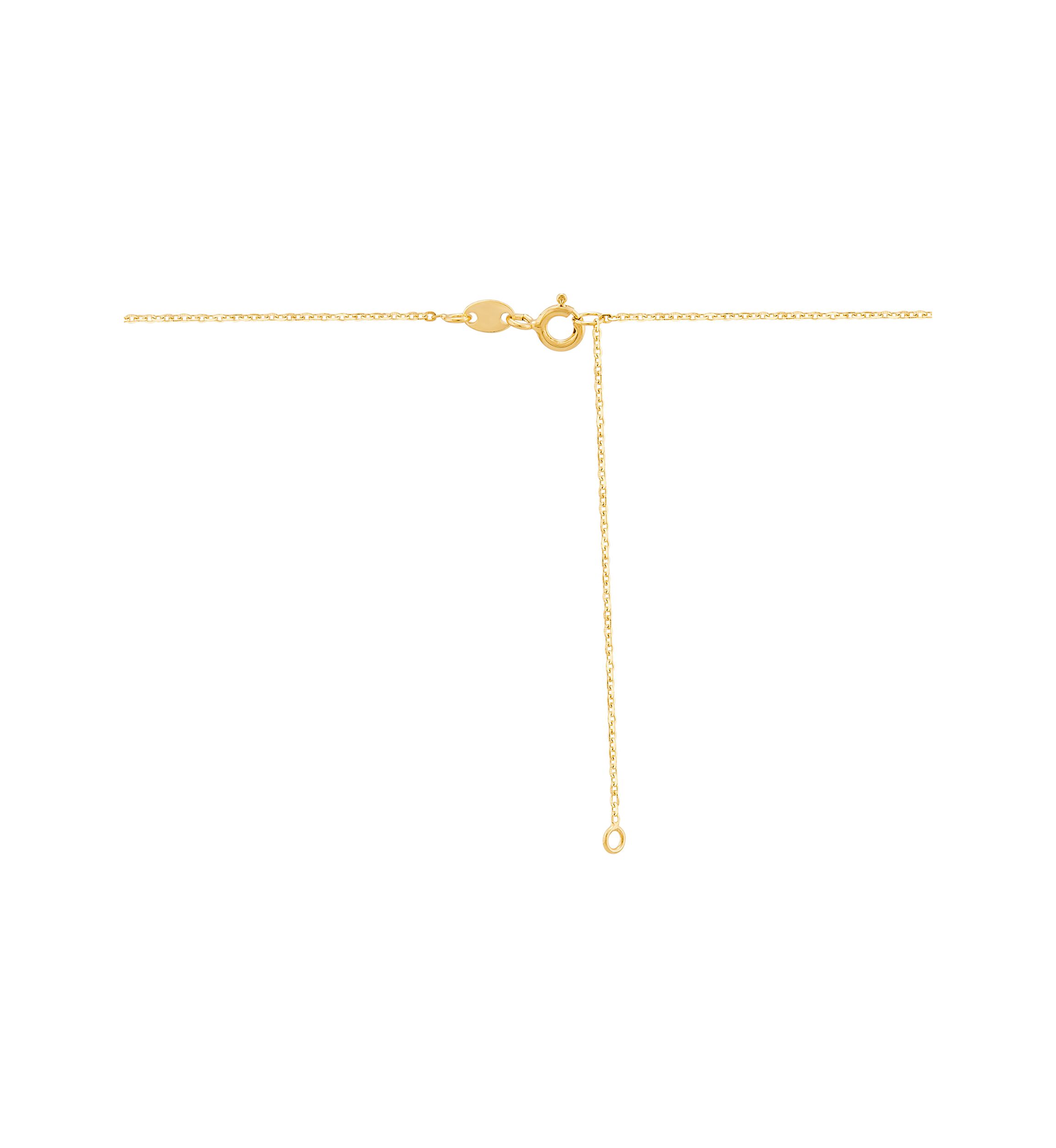 Interlock Paperclip on Cable Chain Necklace in 10K Yellow Gold