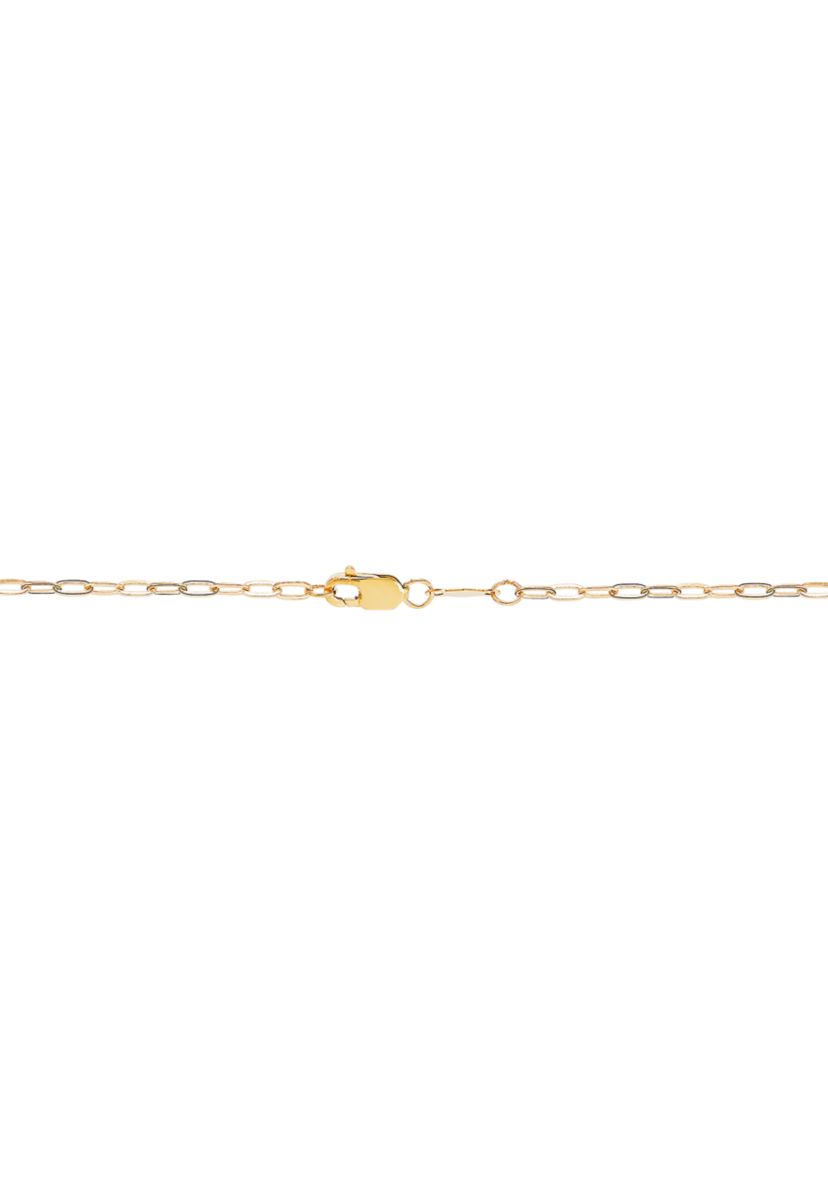 Dangle Slanted Mom Station Necklace in 10K Yellow Gold