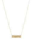 10K Bar Necklace with Rope Chain