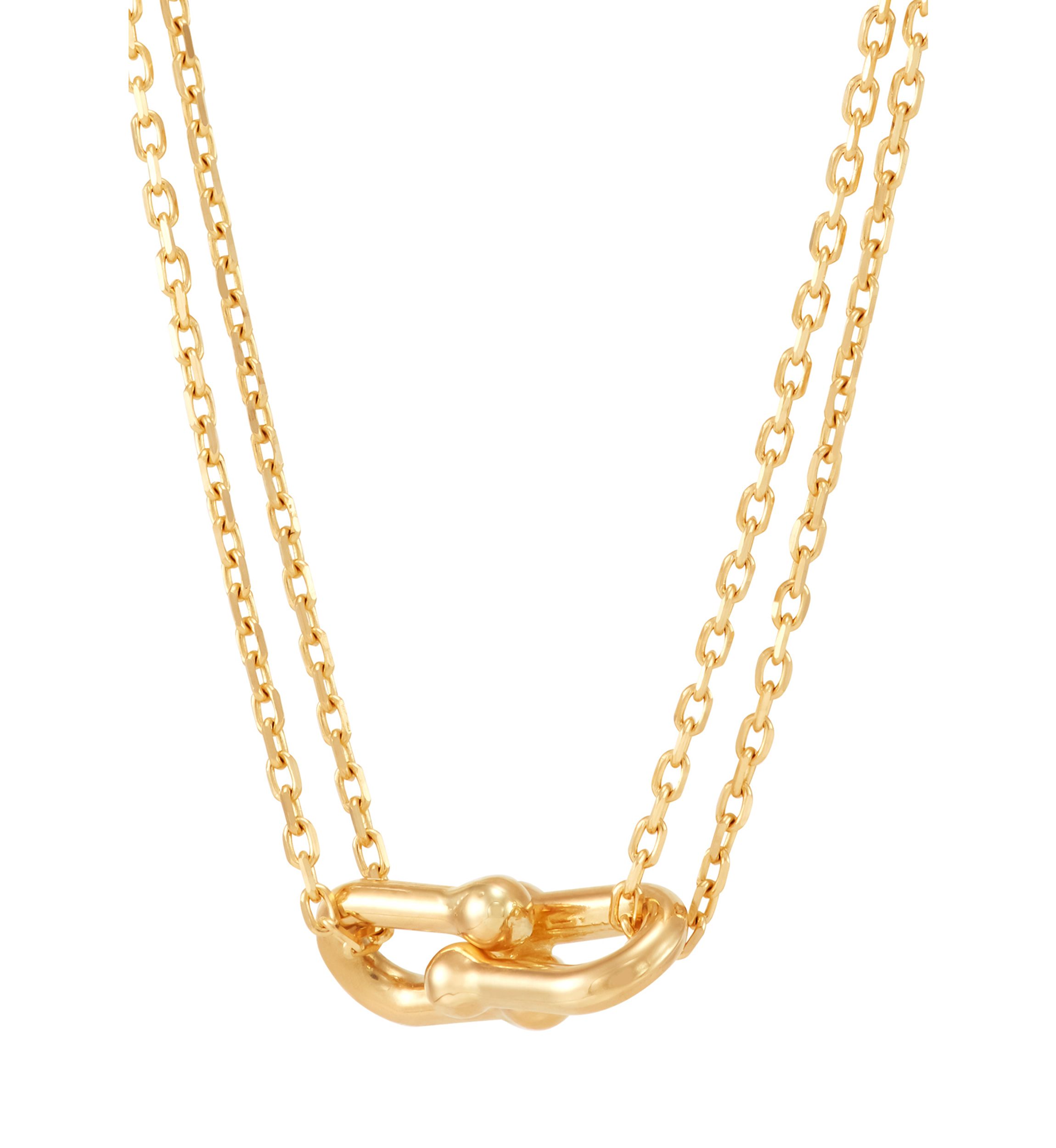 U Shape Interlock Necklace in 10K Yellow Gold