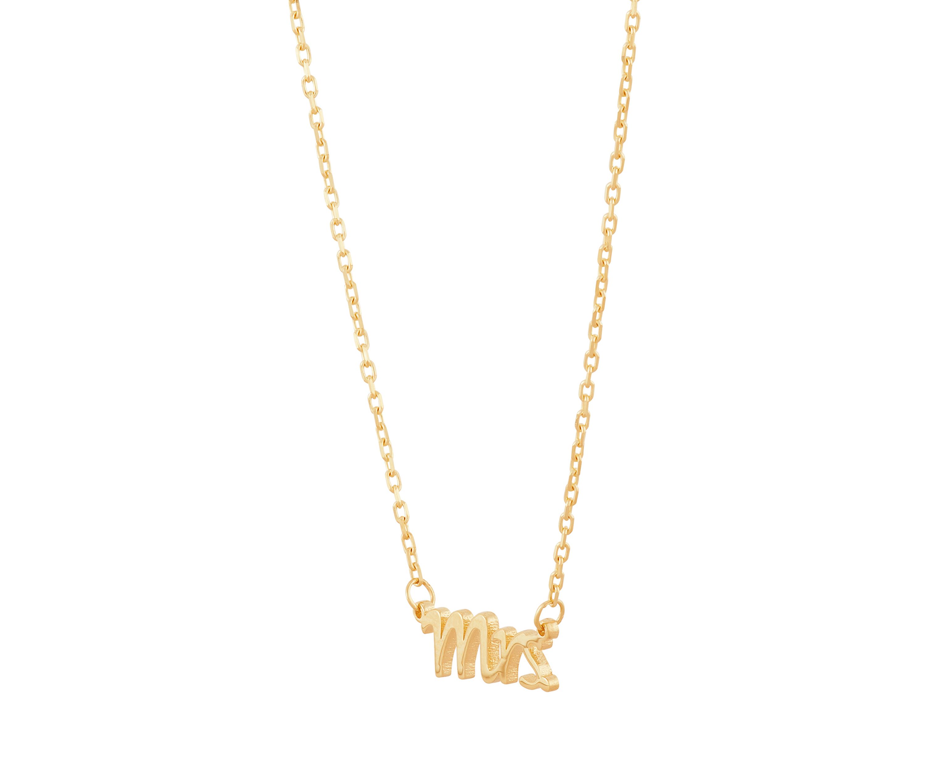 Letter Mrs. Necklace in 10K Yellow Gold