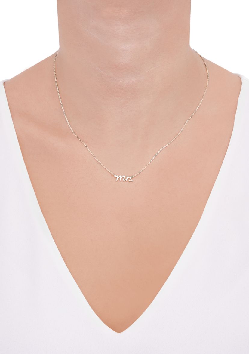 Letter Mrs. Necklace in 10K Yellow Gold