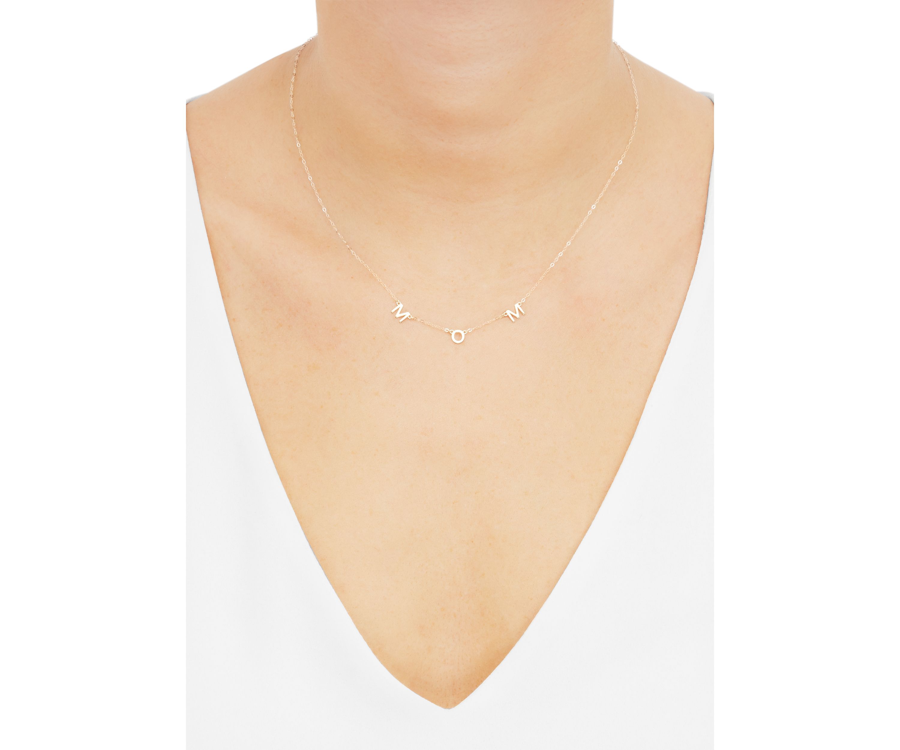 Station On Mom Necklace in 10K Yellow Gold