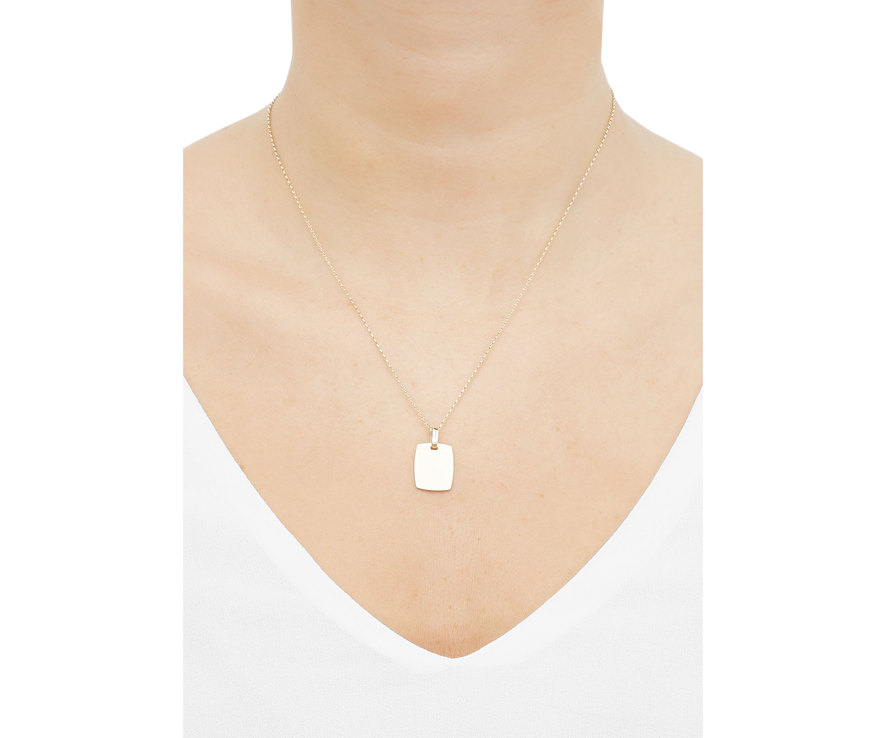 Dog Tag Pendant with 18" Cable Chain Necklace in 10K Yellow Gold