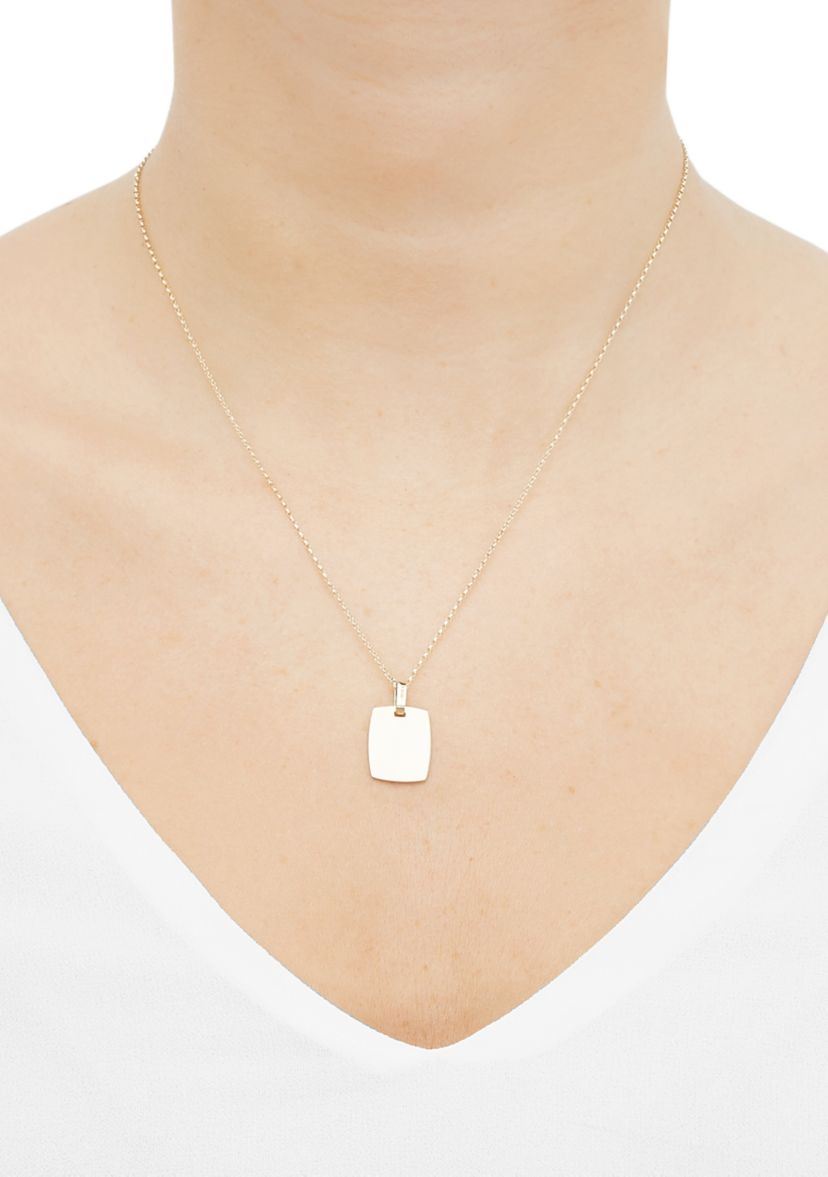 Dog Tag Pendant with 18" Cable Chain Necklace in 10K Yellow Gold