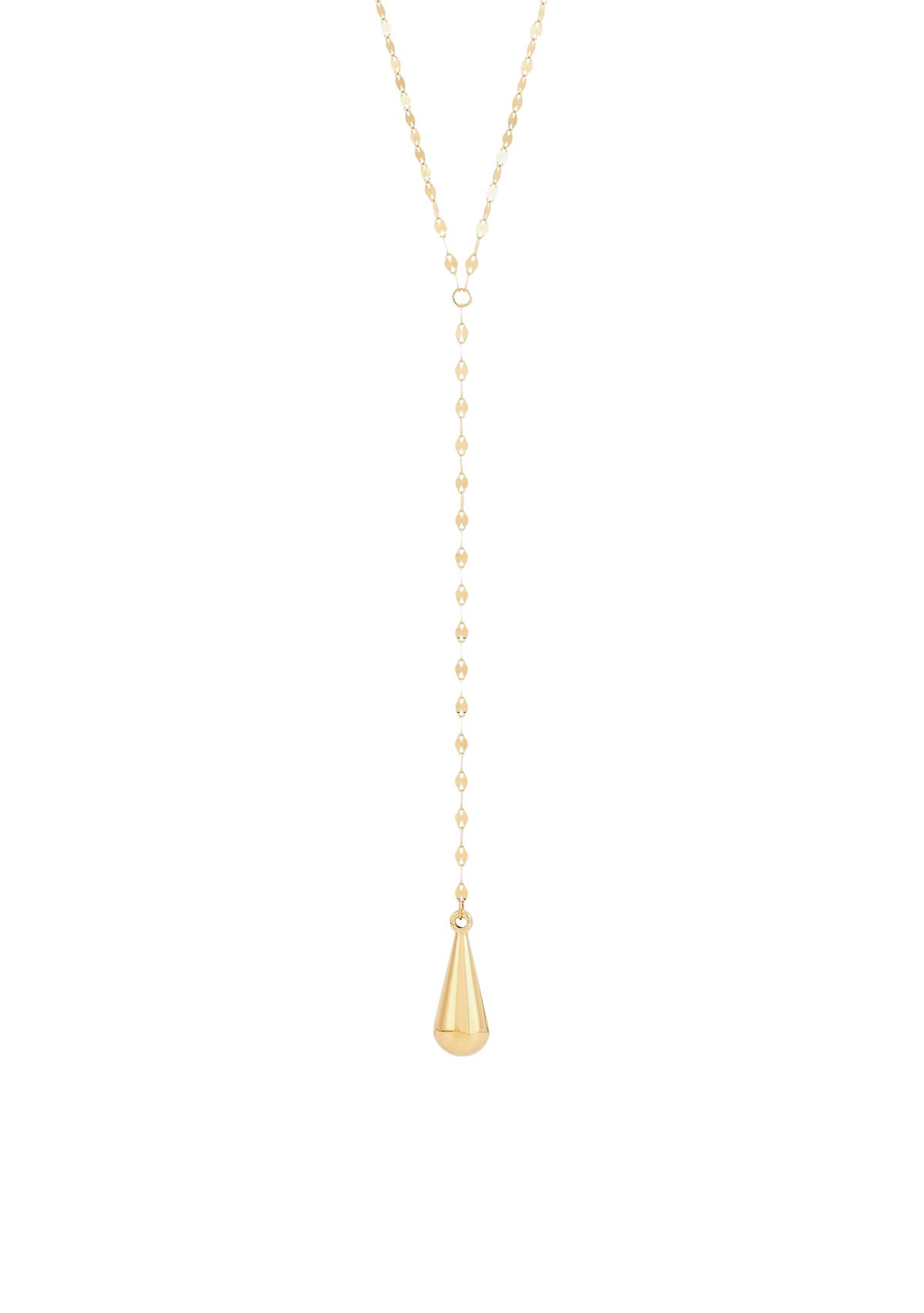 Lariat Teardrop Necklace in 10K Yellow Gold