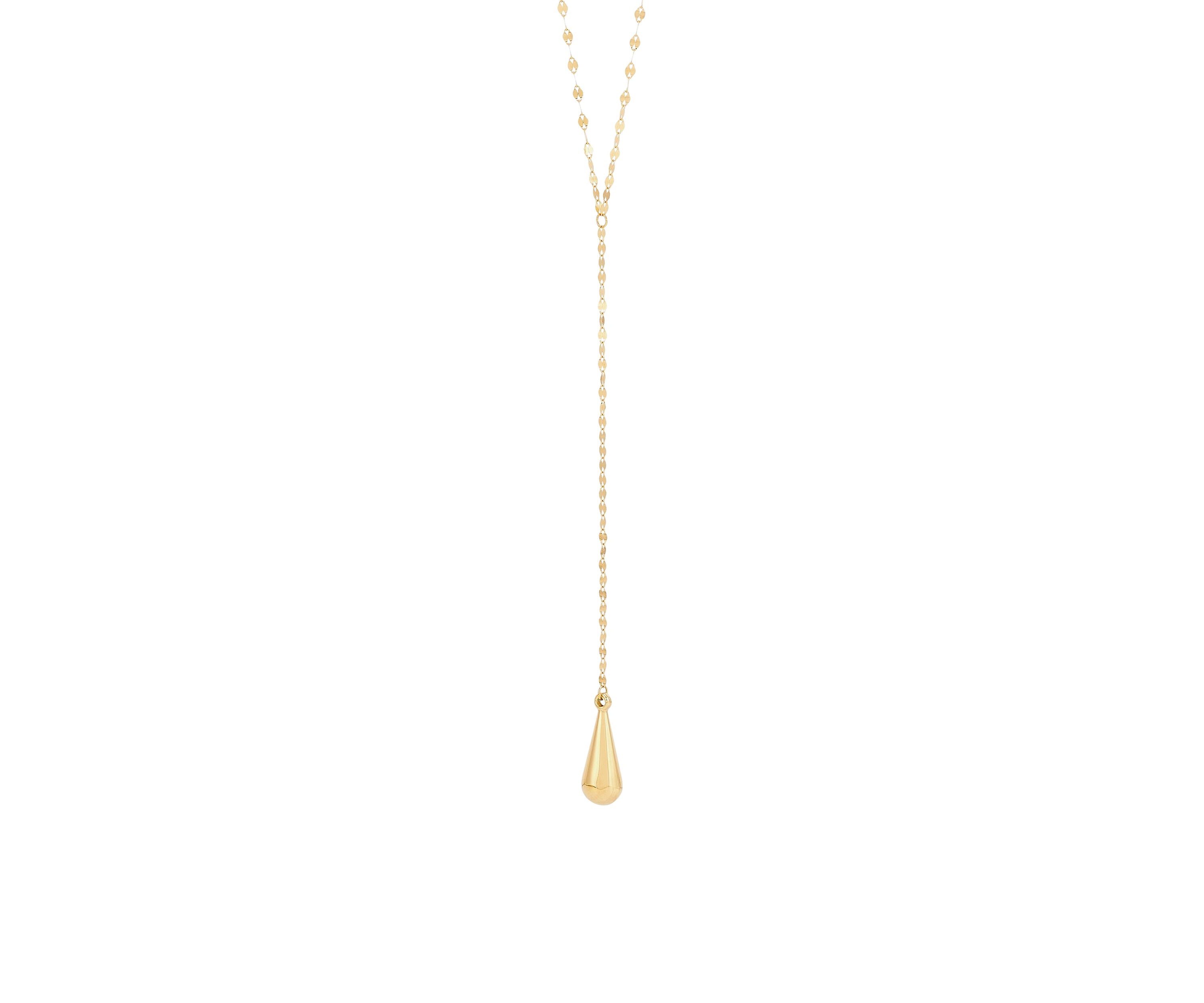 Lariat Teardrop Necklace in 10K Yellow Gold