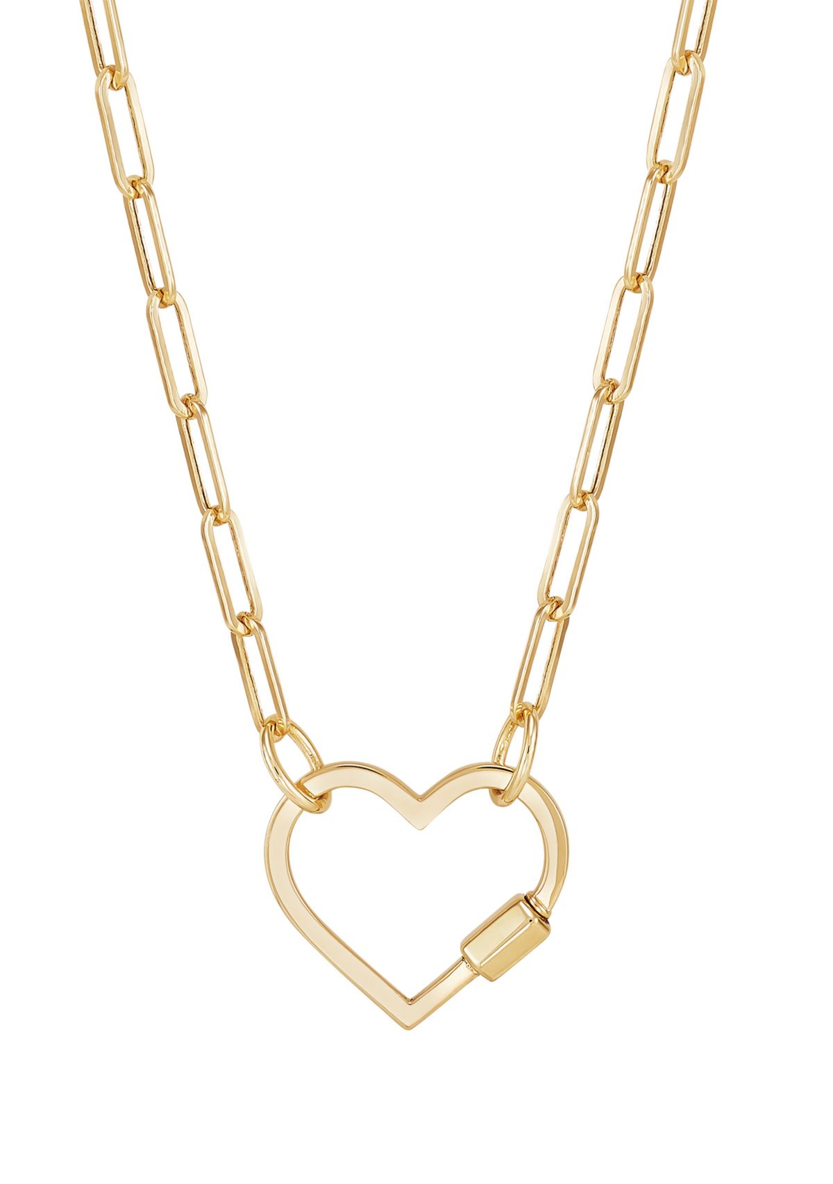 Open Heart Necklace in 10K Yellow Gold
