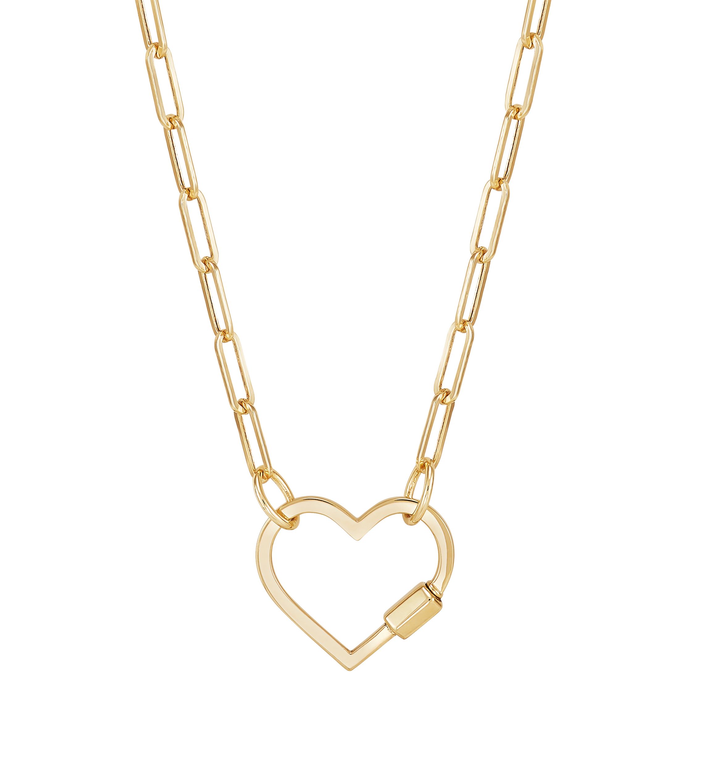 Open Heart Necklace in 10K Yellow Gold