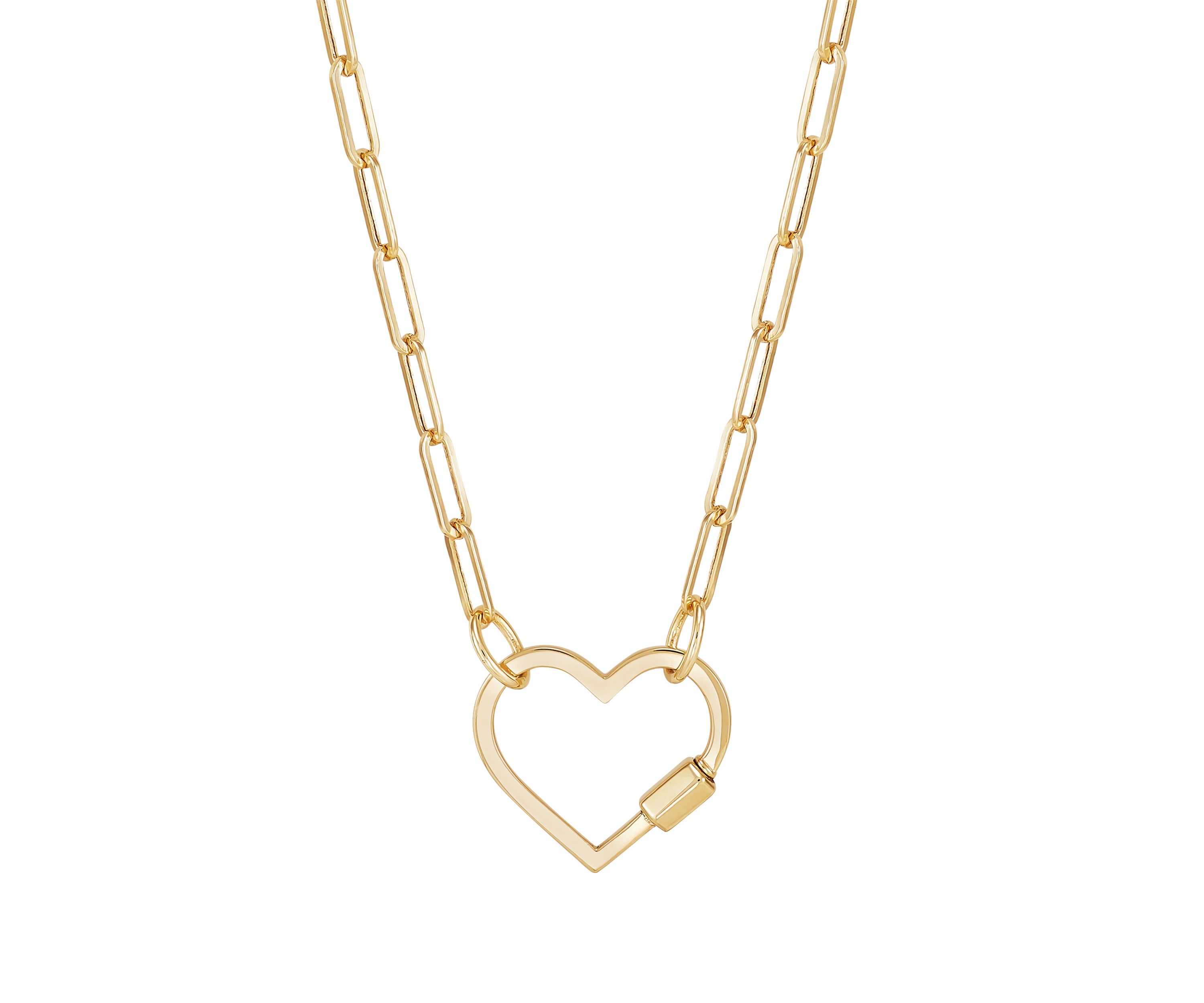 Open Heart Necklace in 10K Yellow Gold