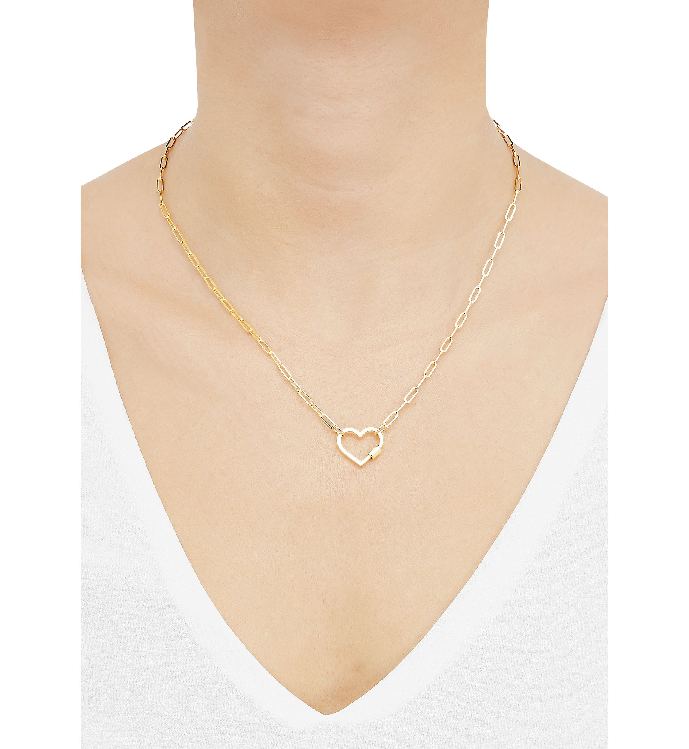 Open Heart Necklace in 10K Yellow Gold