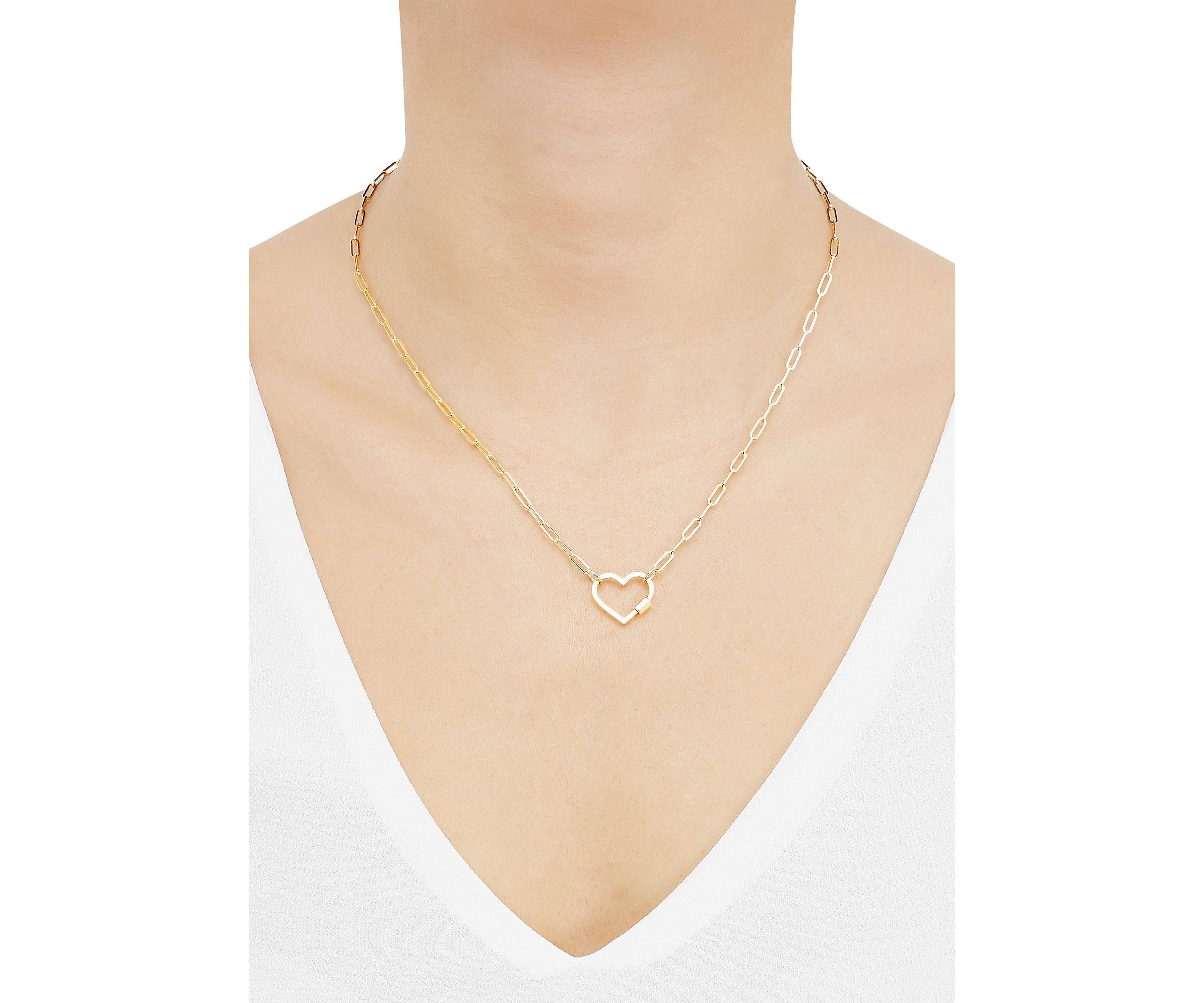Open Heart Necklace in 10K Yellow Gold
