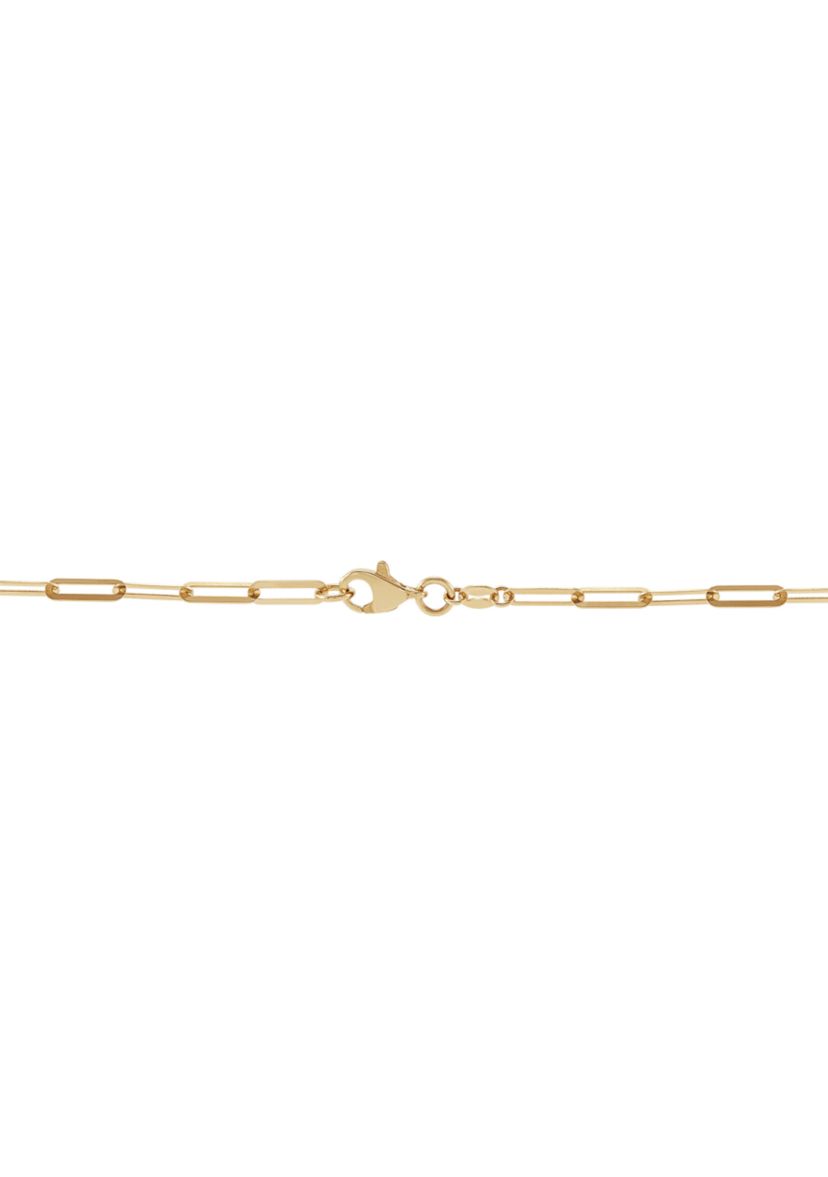 Heart Lock on Paperclip Chain Necklace in 10K Yellow Gold