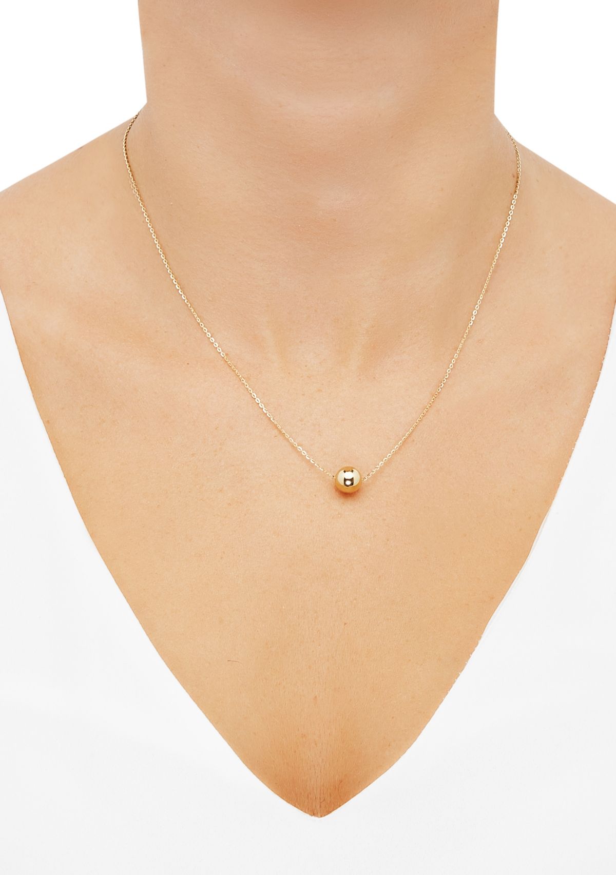 Ball on Chain Necklace in 10K Yellow Gold
