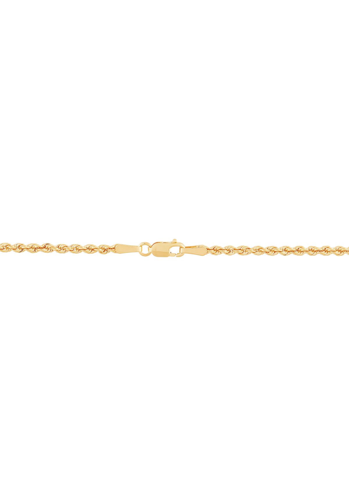 Alternate Hollow Rope and Paperclip Necklace in 10K Yellow Gold