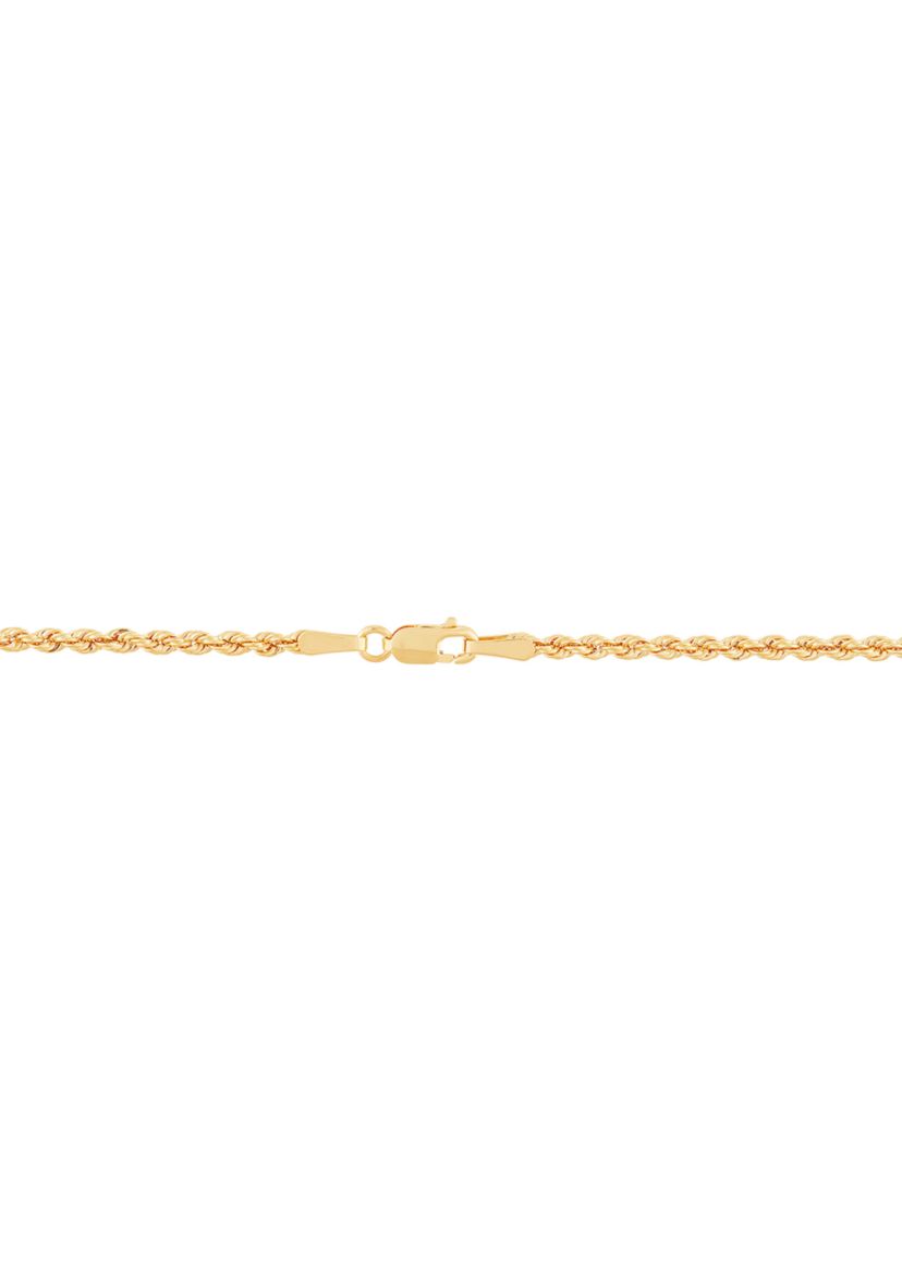Alternate Hollow Rope and Paperclip Necklace in 10K Yellow Gold