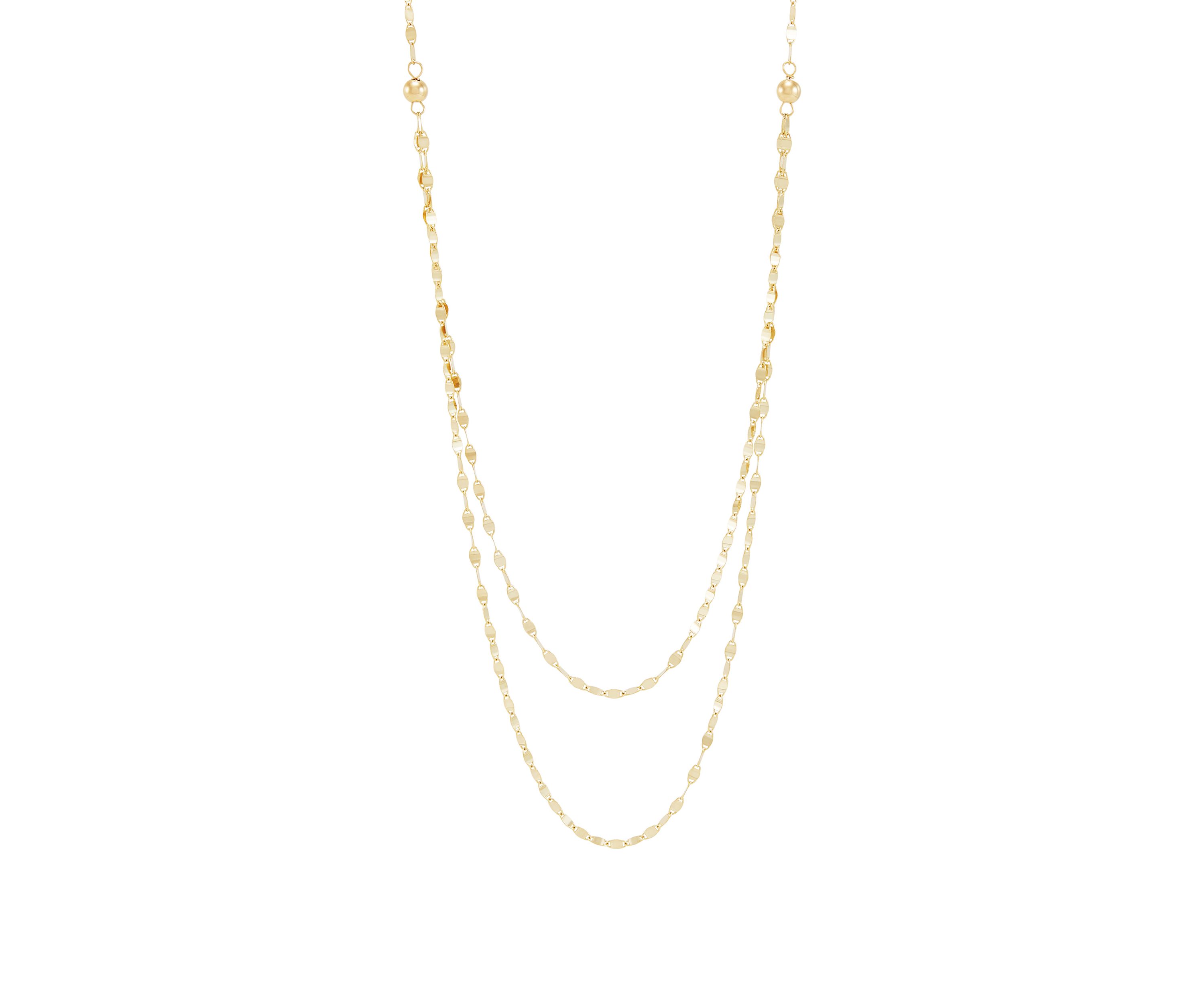 Layered Mirror Necklace in 10K Yellow Gold