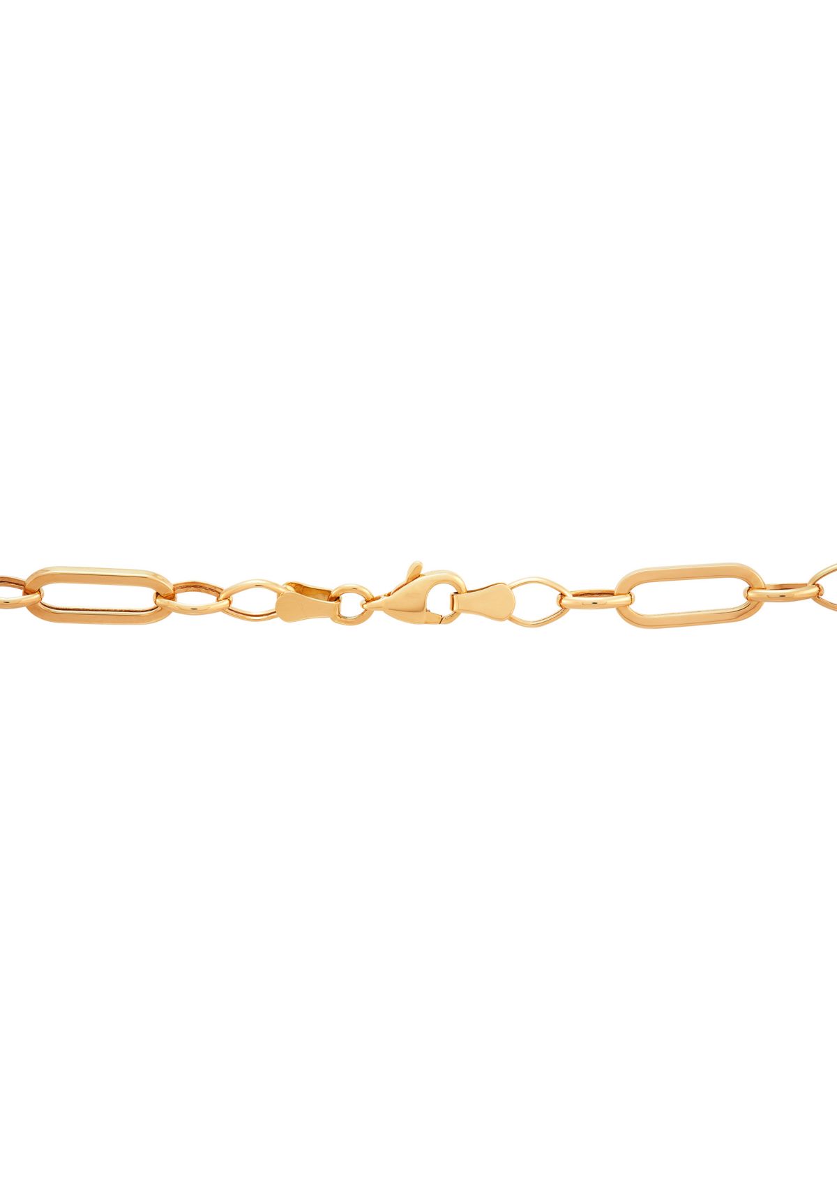Hollow Alternate Link Bar Pendant Necklace in 10K Yellow Gold