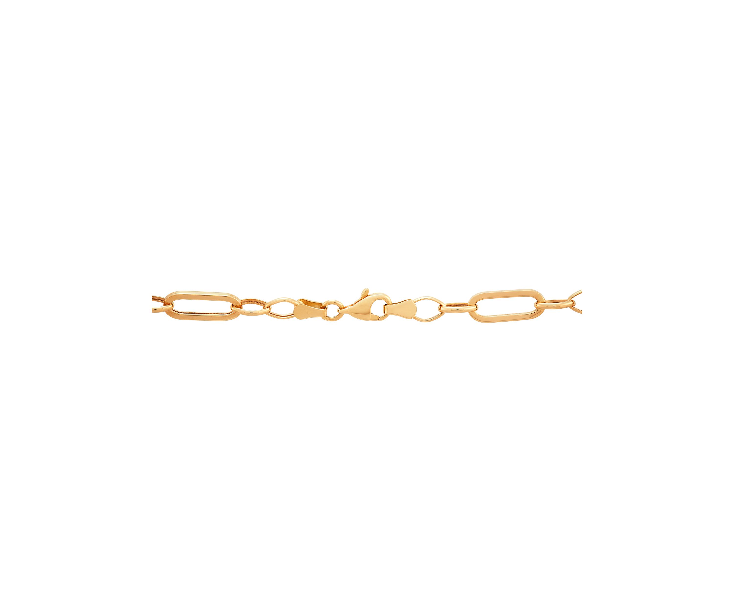 Hollow Alternate Link Bar Pendant Necklace in 10K Yellow Gold