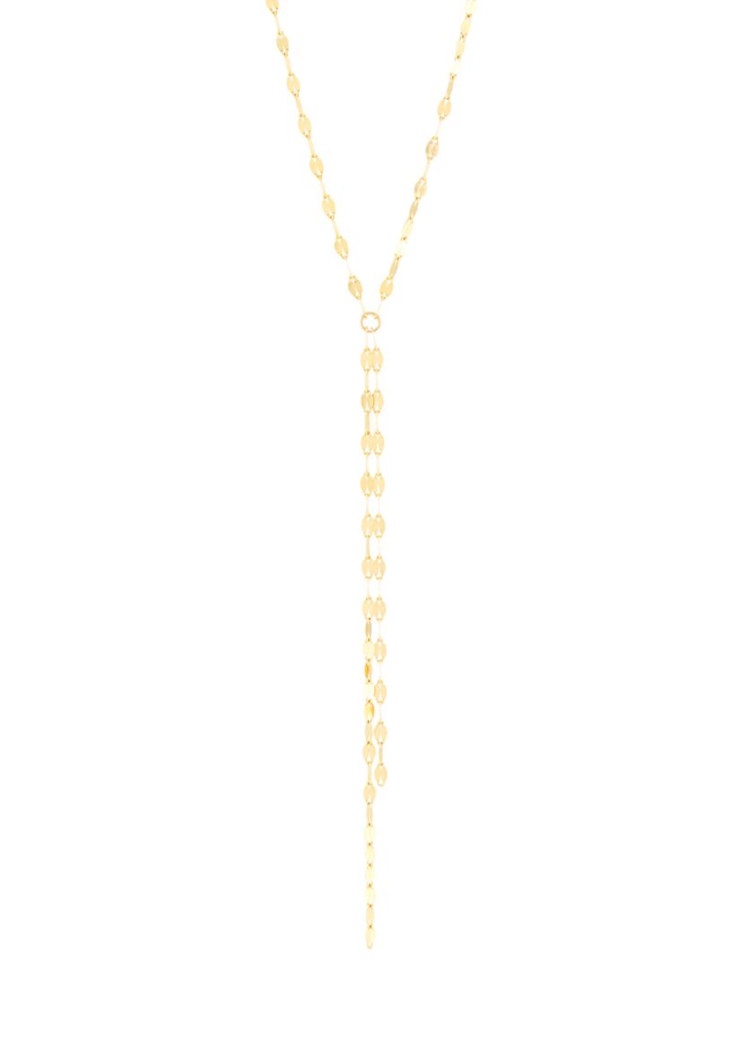 Mirror Twist Lariat Necklace in 10K Yellow Gold