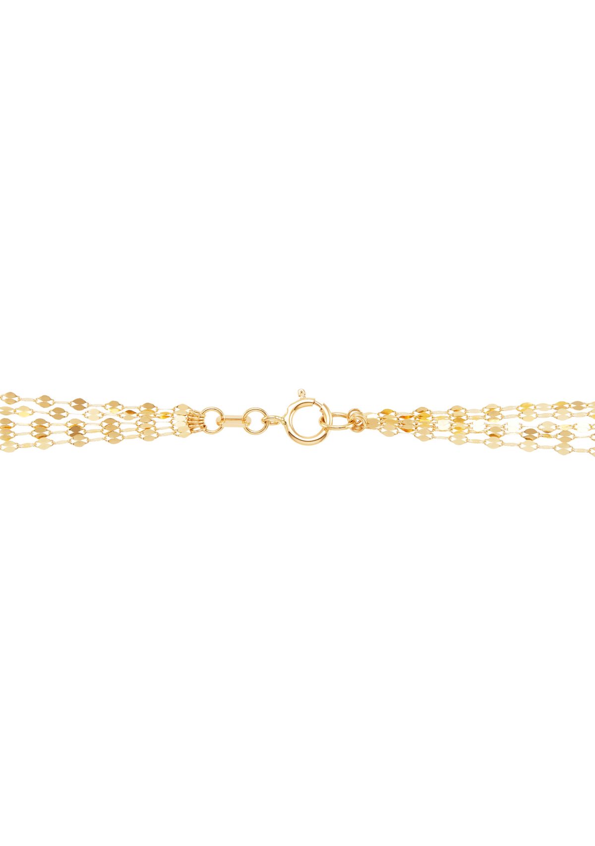 Solid Layered Mirror Necklace in 10K Yellow Gold
