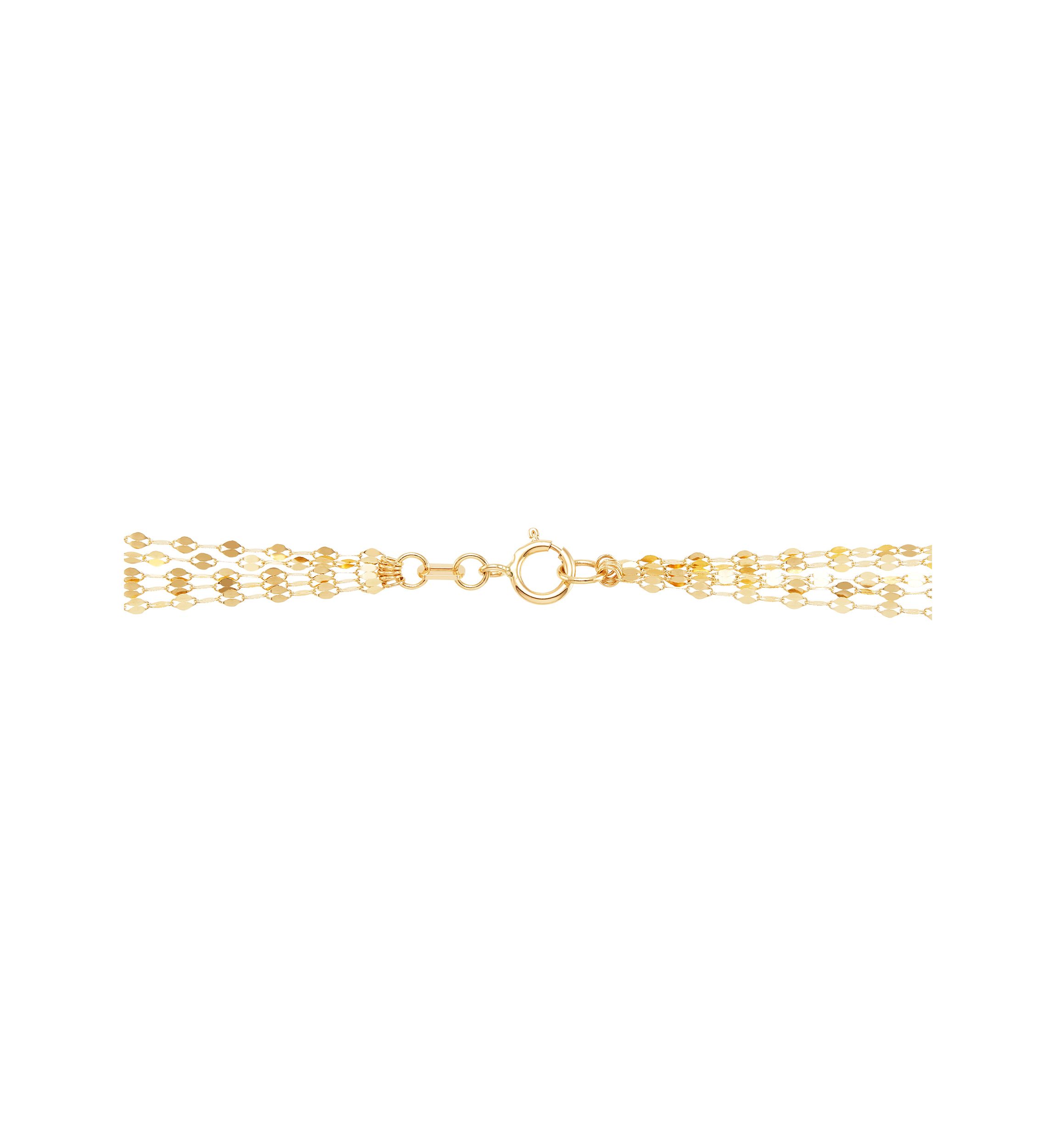 Solid Layered Mirror Necklace in 10K Yellow Gold