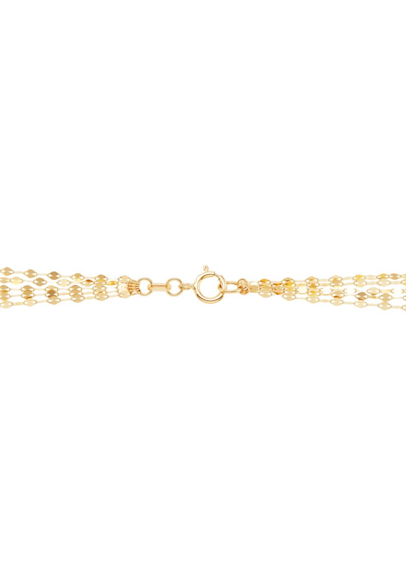 Solid Layered Mirror Necklace in 10K Yellow Gold