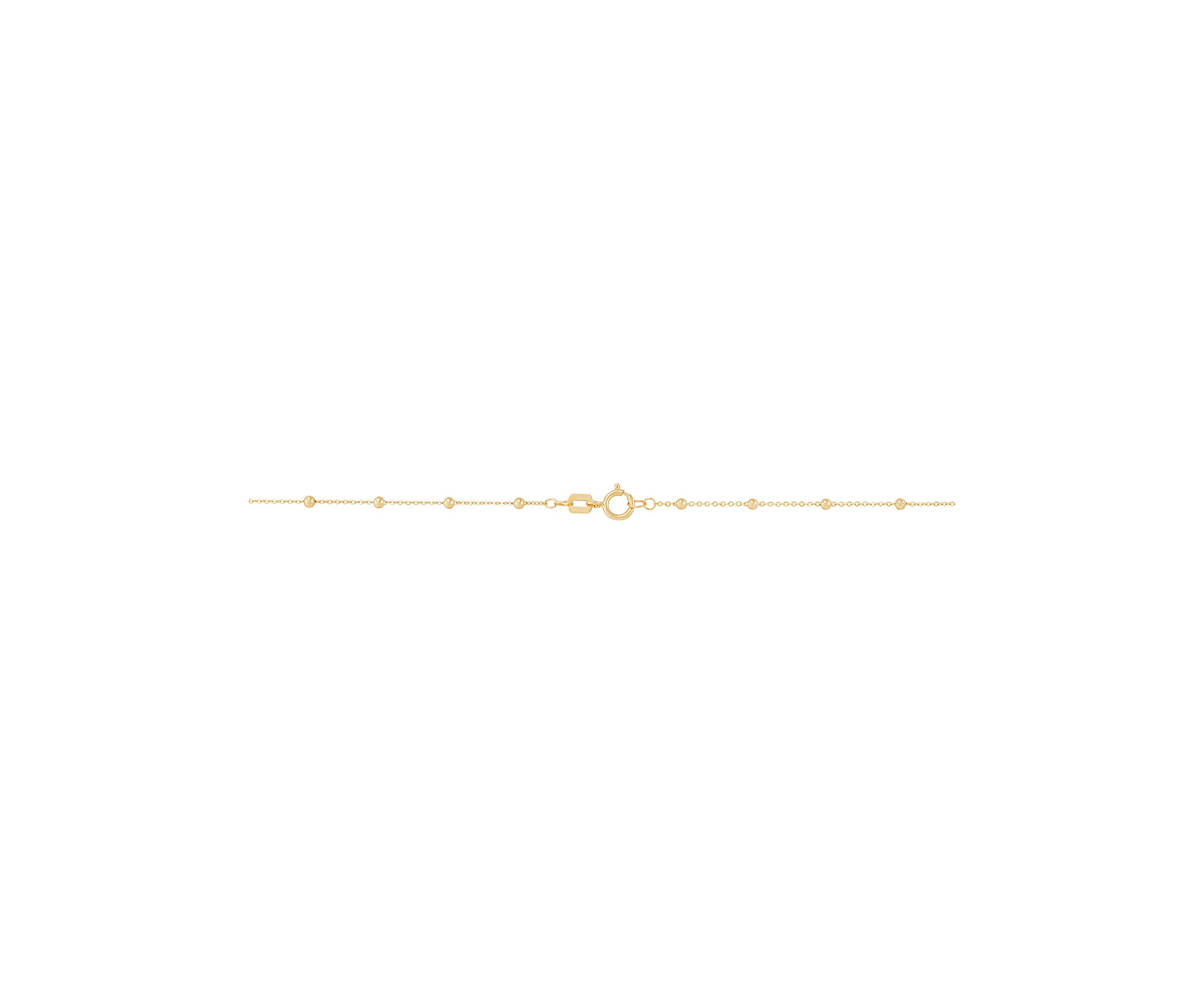 Beaded Heart Necklace in 10K Yellow Gold