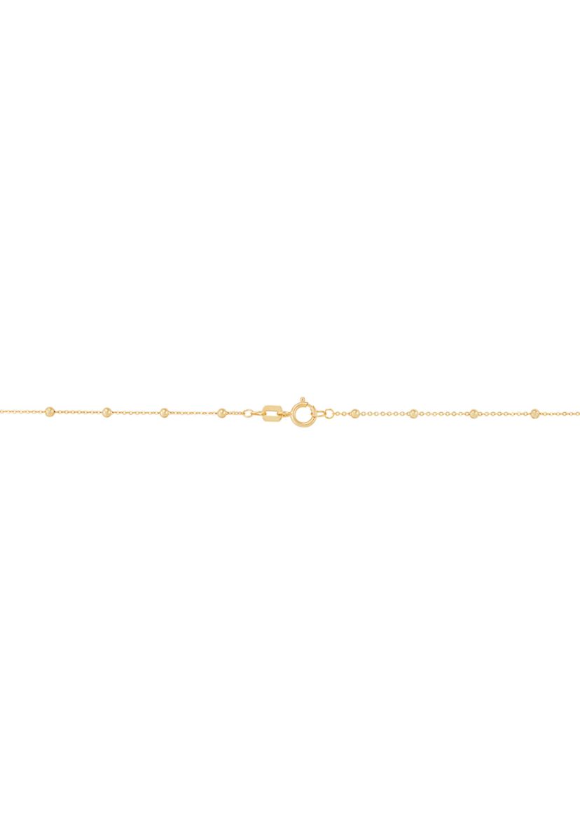 Beaded Heart Necklace in 10K Yellow Gold