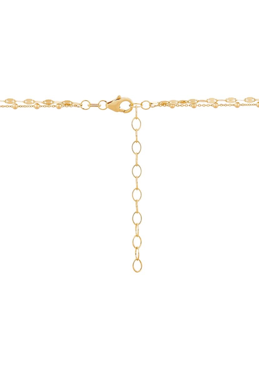 Double Layers with Beaded Necklace in 10K Yellow Gold