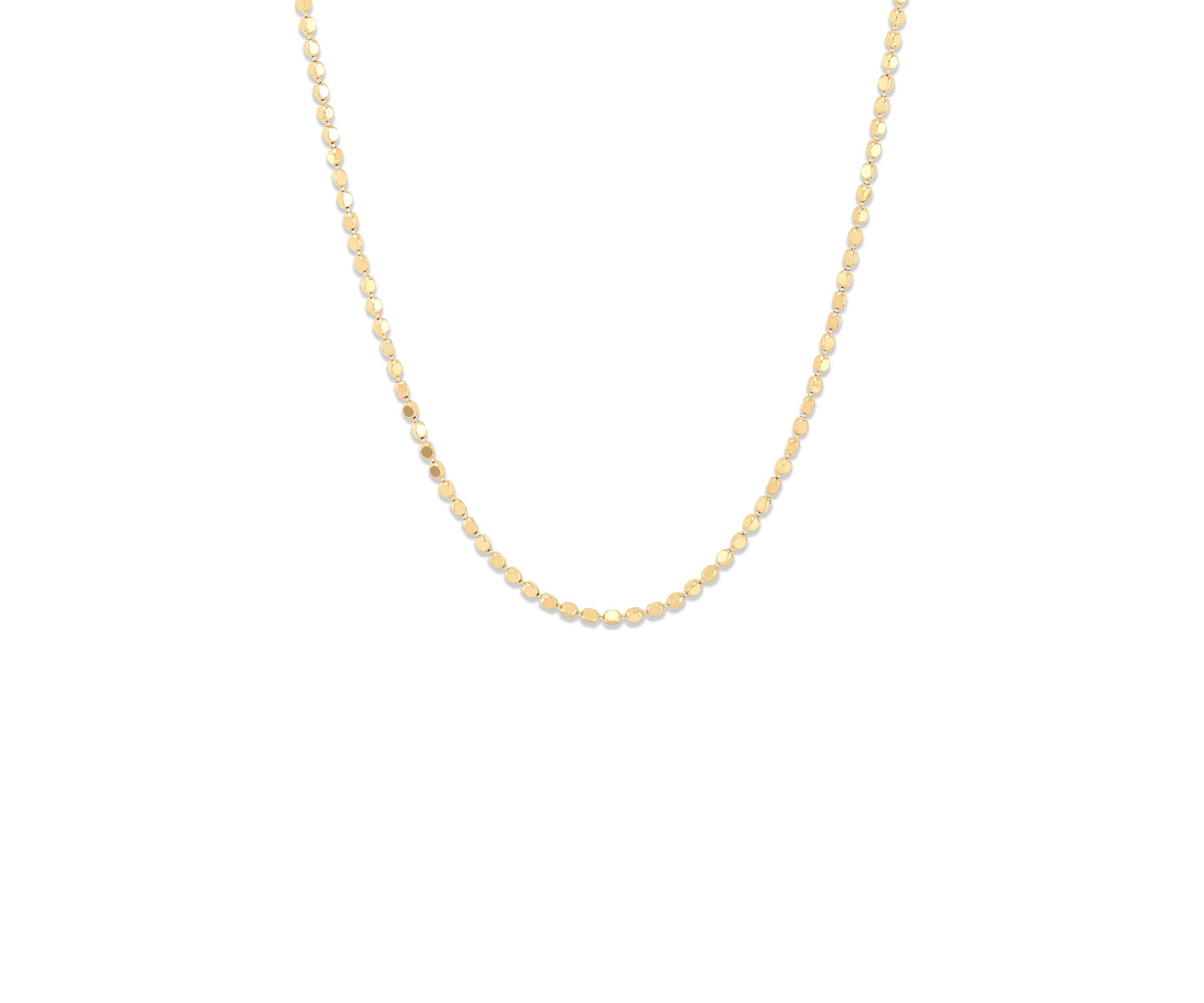 Hollow Beads Links Necklace in 10K Yellow Gold