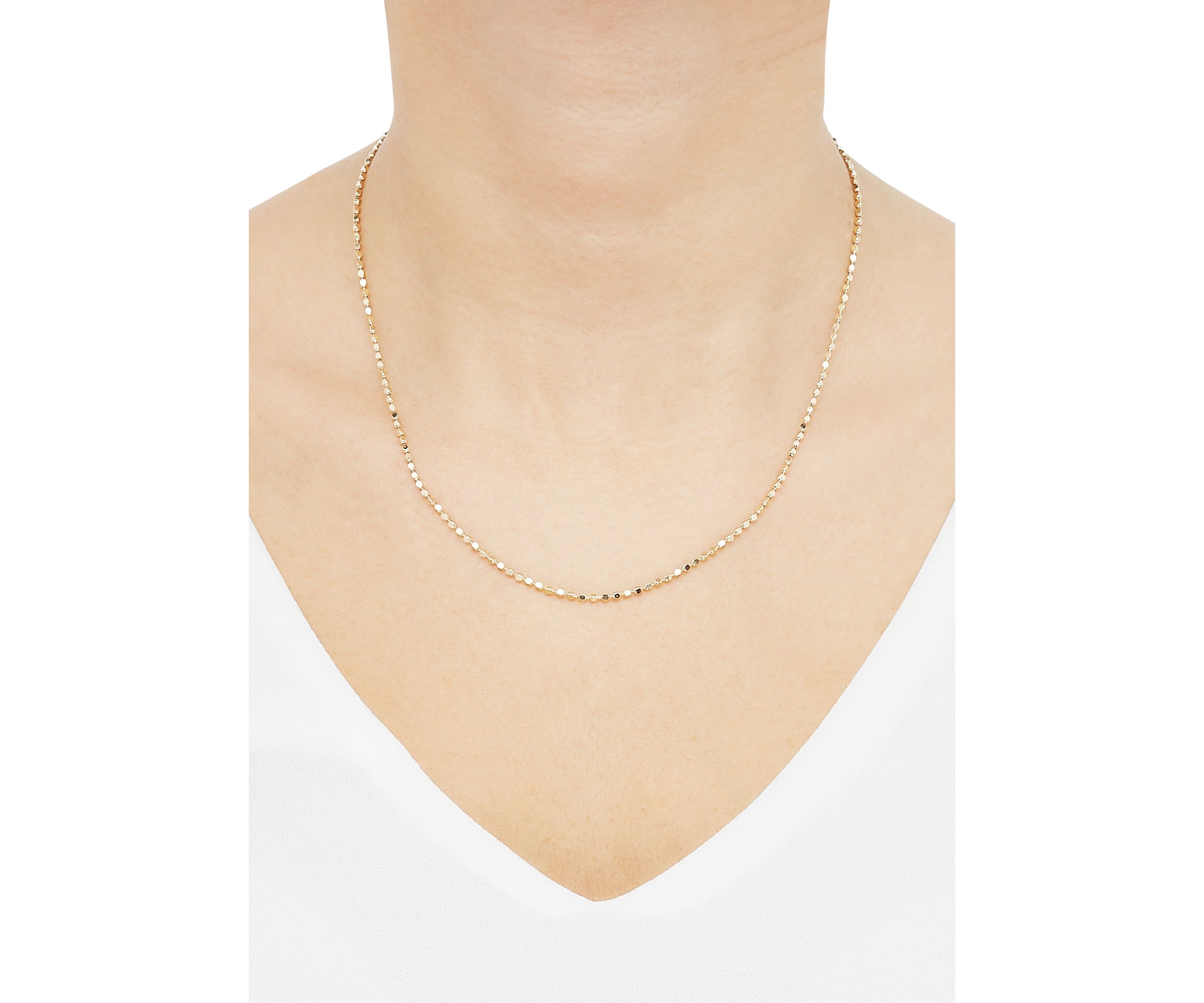 Hollow Beads Links Necklace in 10K Yellow Gold