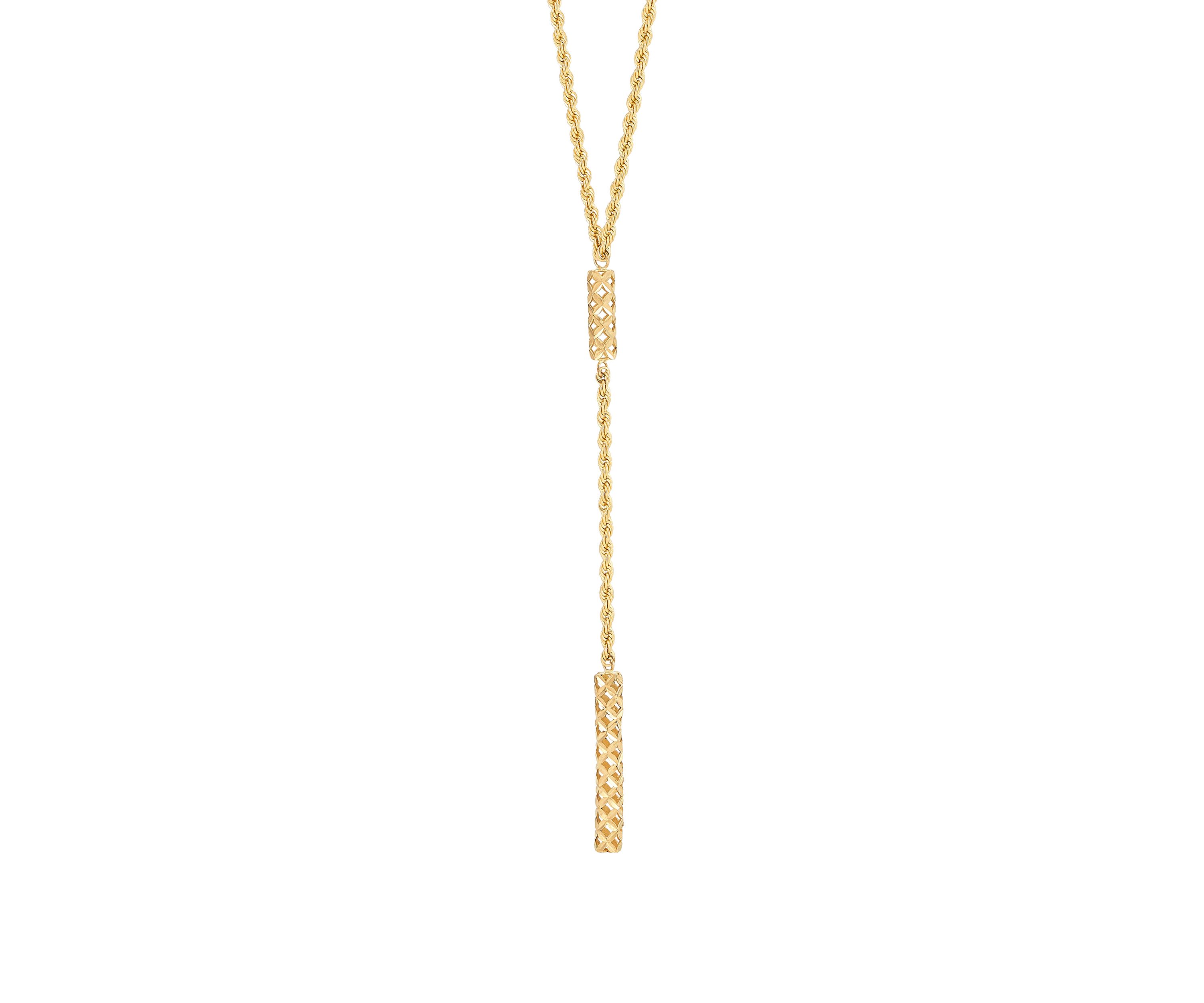 Bar Lariat Necklace in 10K Yellow Gold
