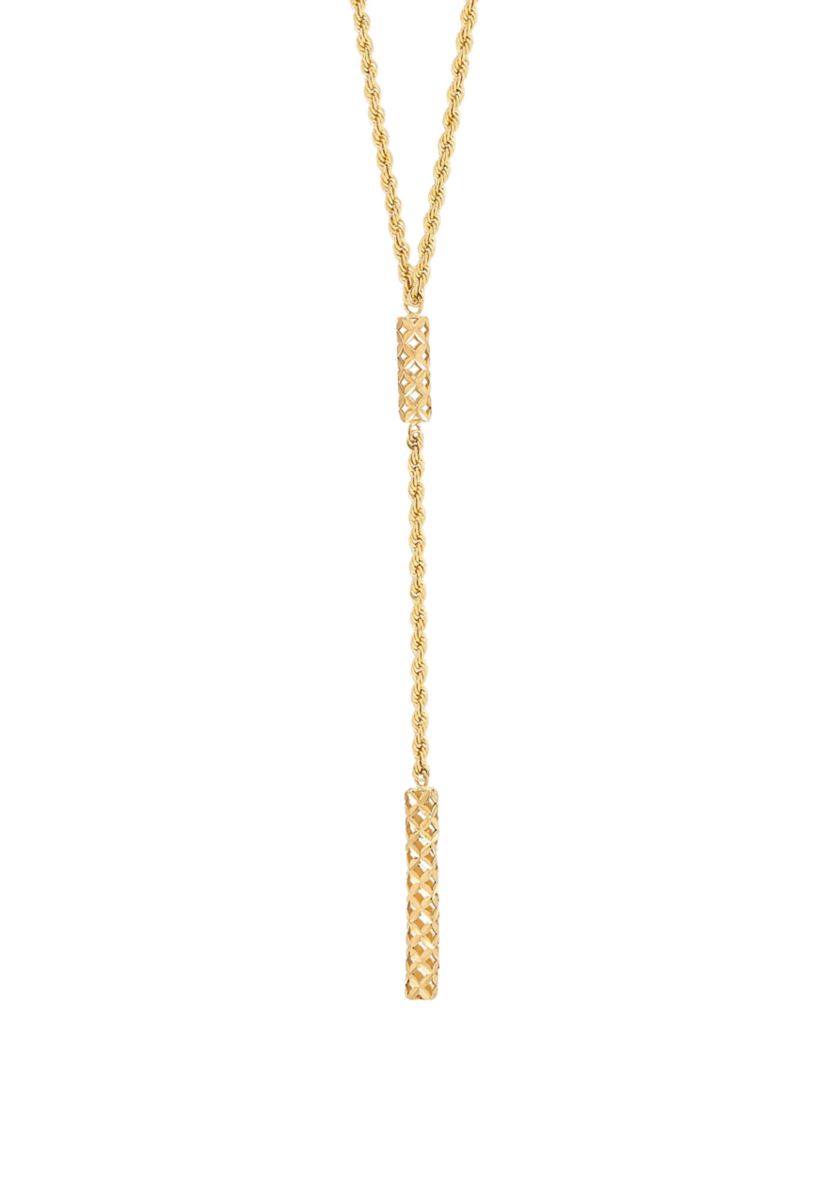 Bar Lariat Necklace in 10K Yellow Gold