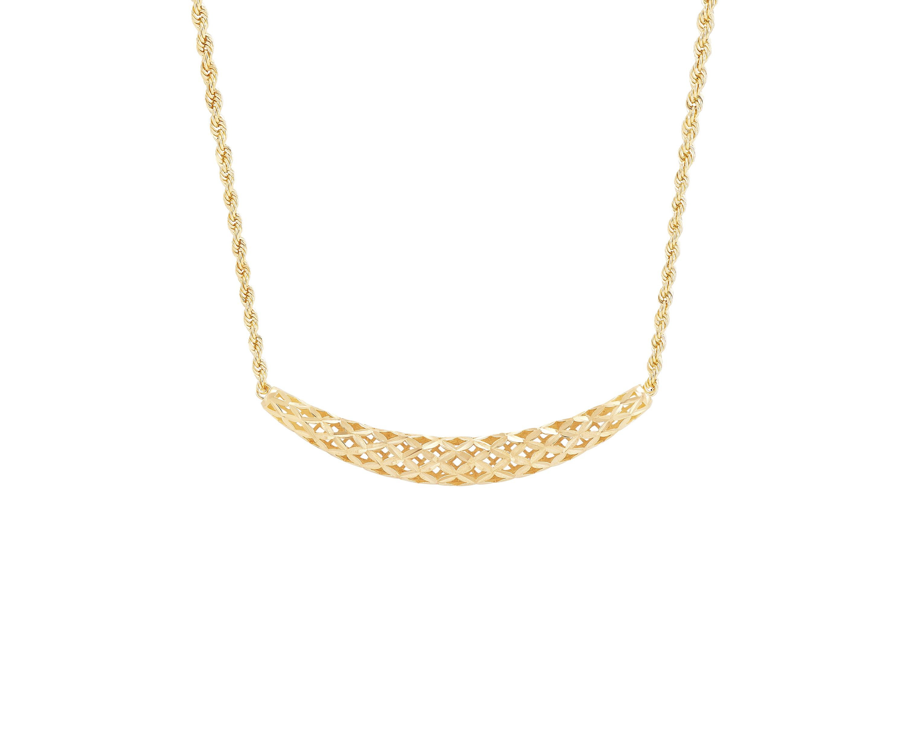 Curve Bar Necklace in 10K Yellow Gold