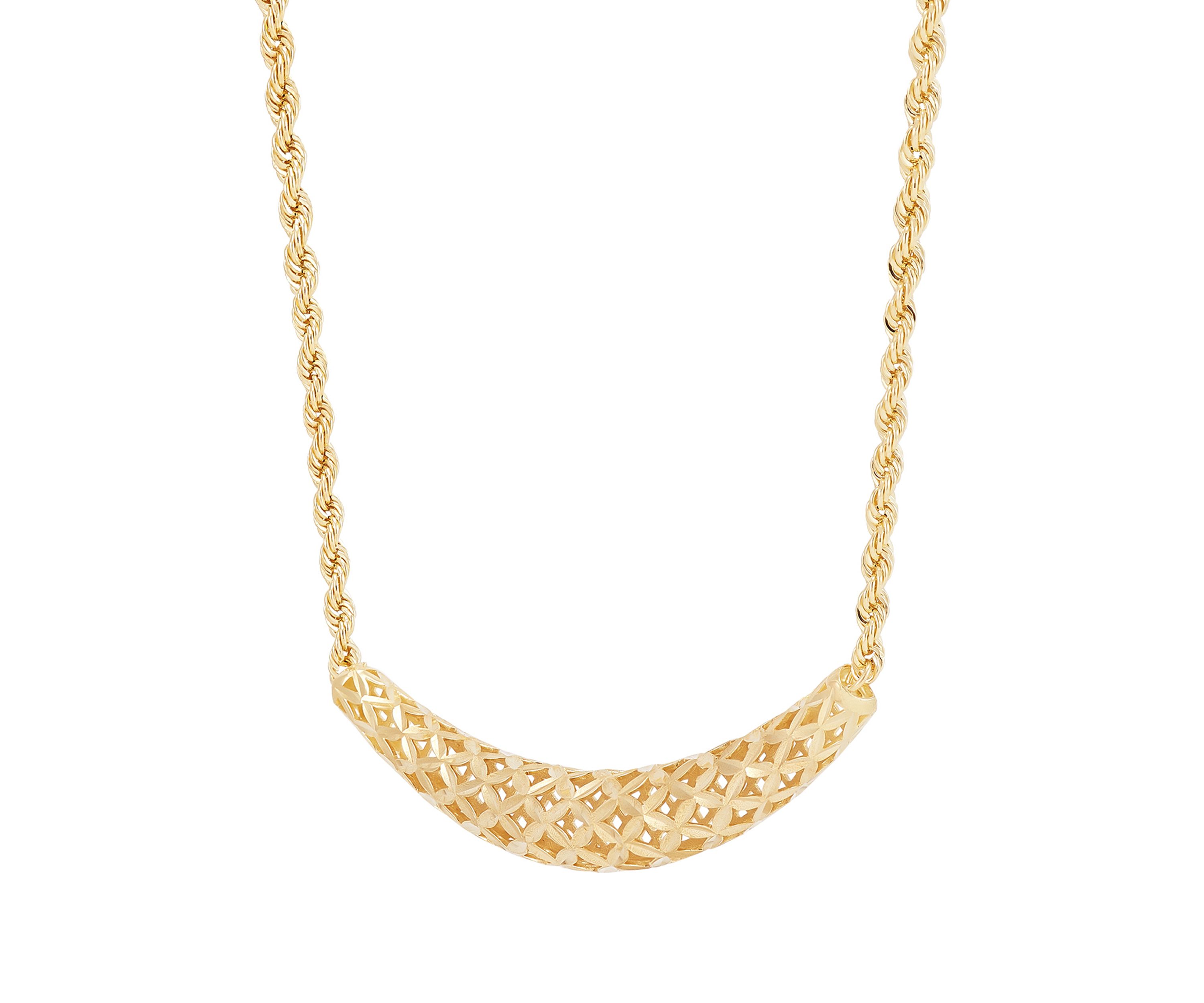 Curve Bar Necklace in 10K Yellow Gold