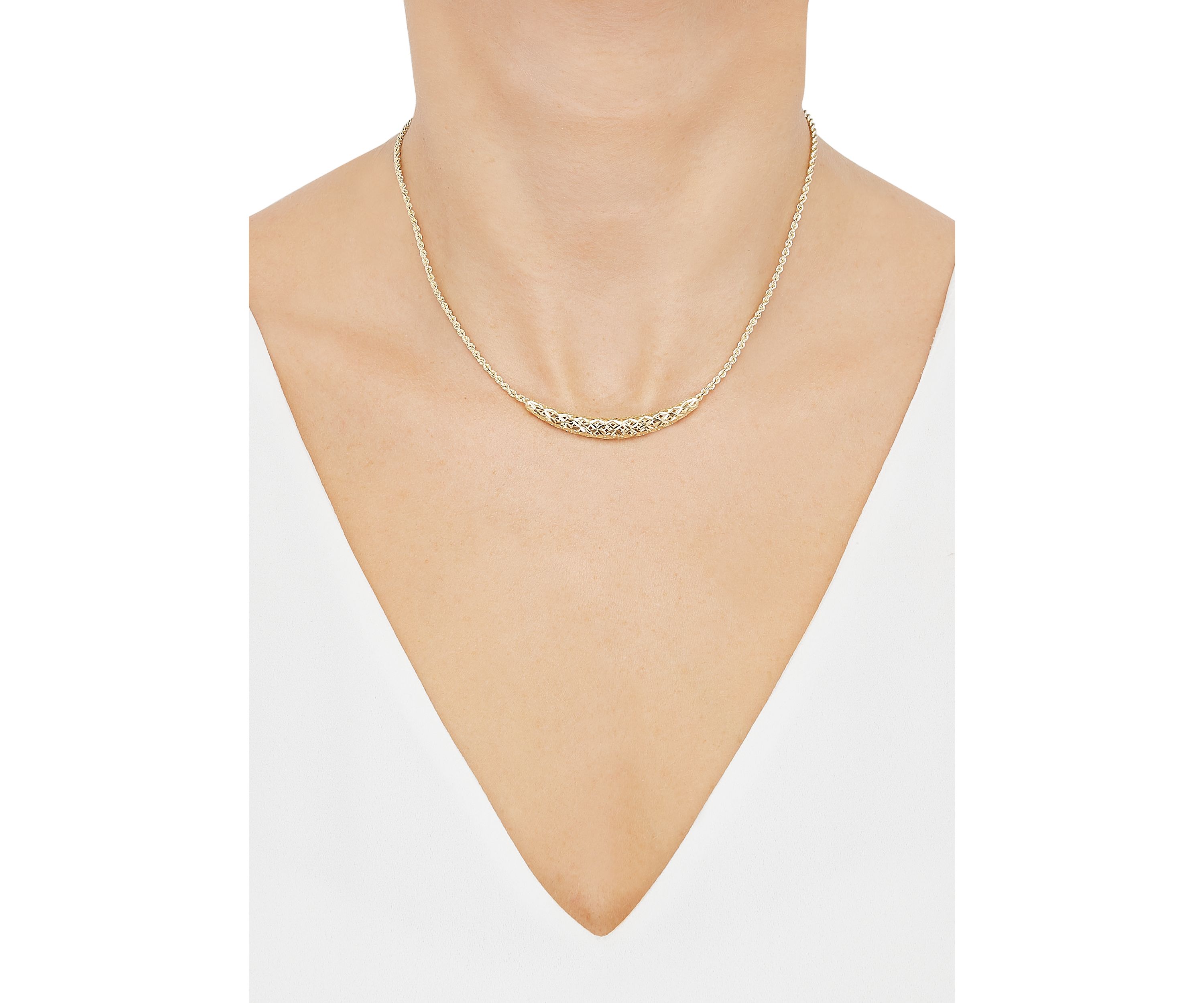 Curve Bar Necklace in 10K Yellow Gold