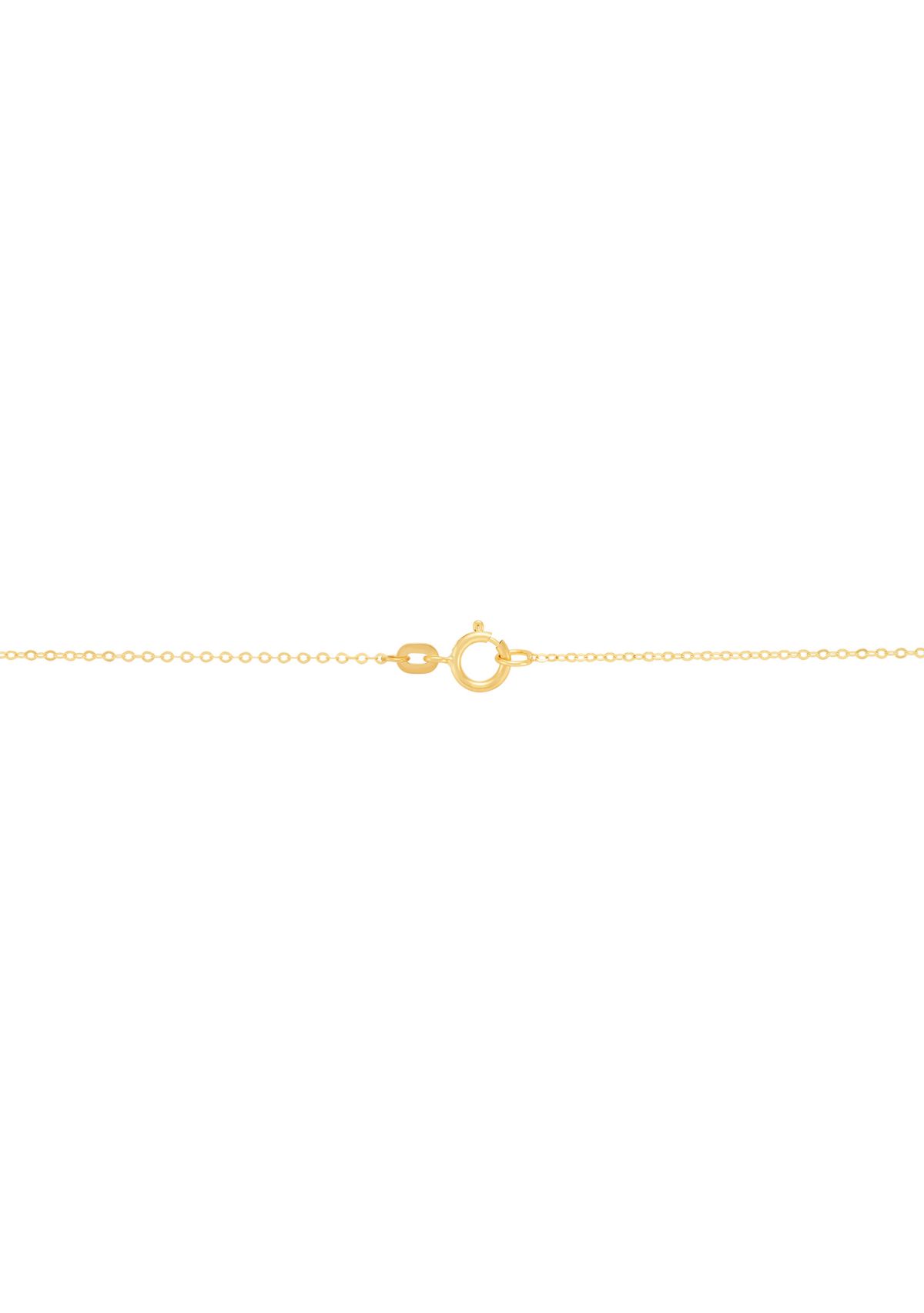 Flat Heart Necklace in 10K Yellow Gold