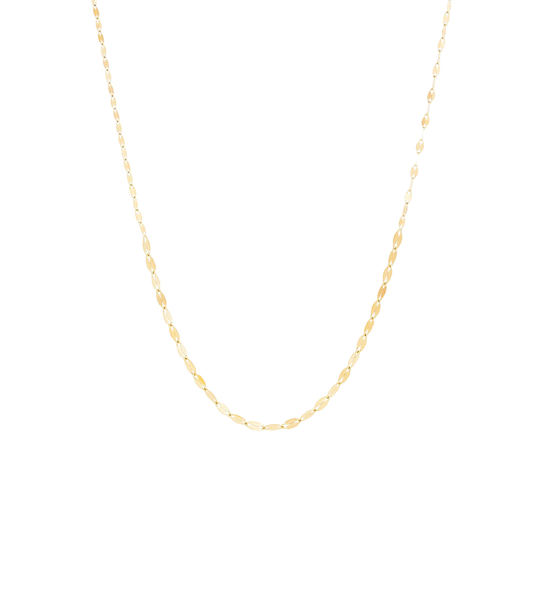 Guaduated Mirror Chain Necklace in 10K Yellow Gold